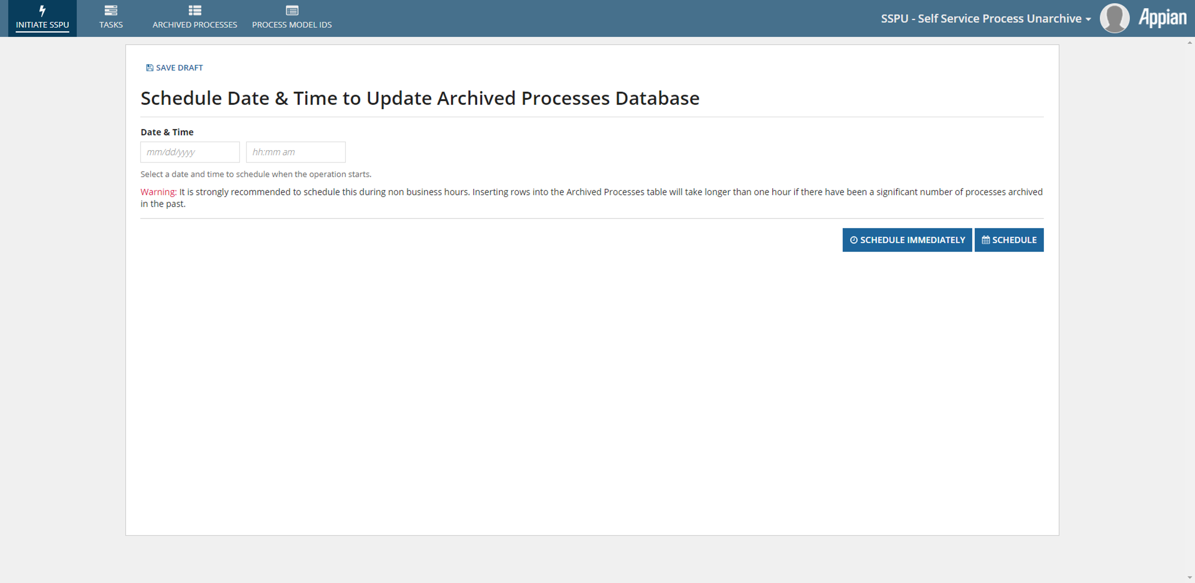 Self Service Process Unarchive screenshot 7
