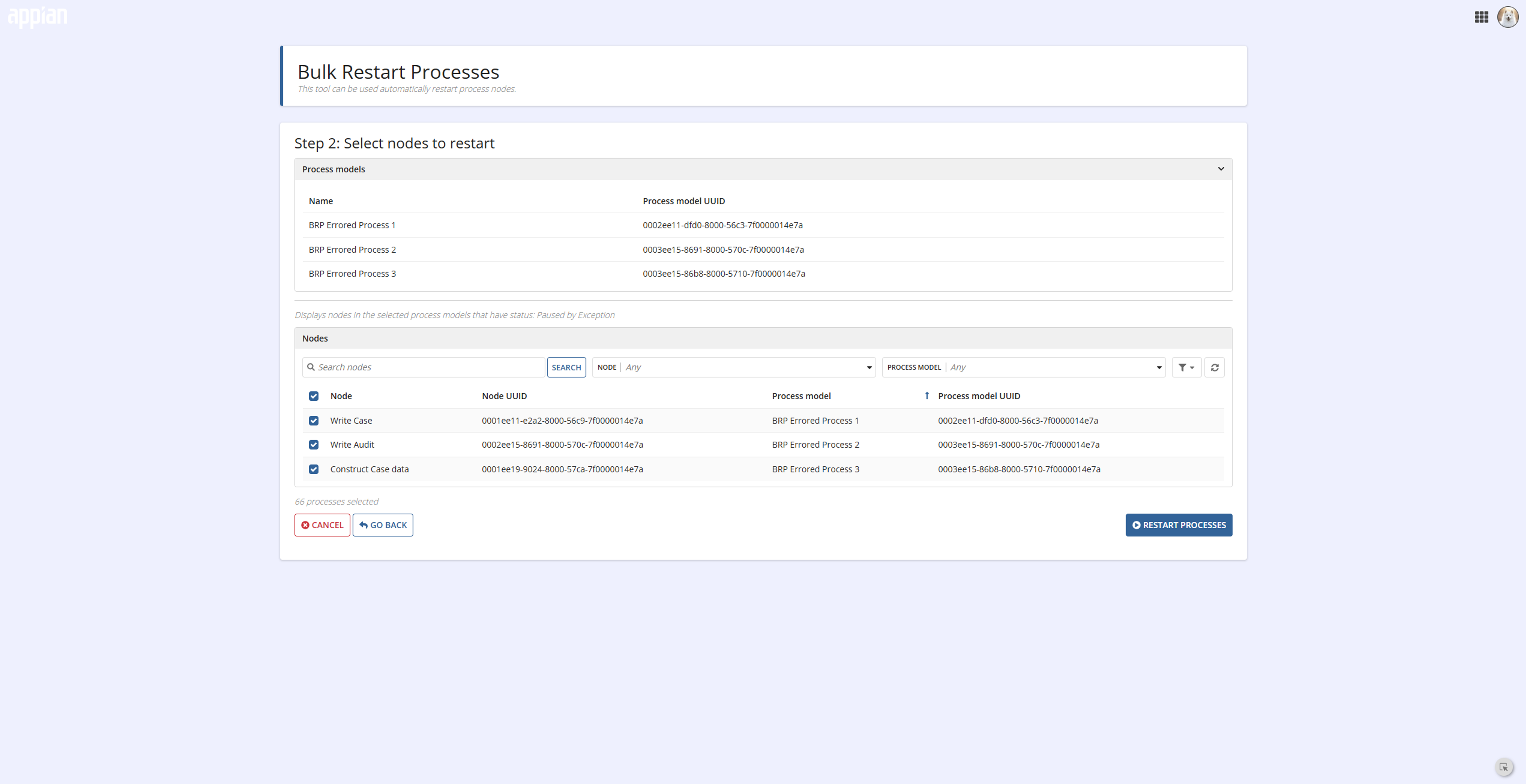 Bulk Restart Processes screenshot 3