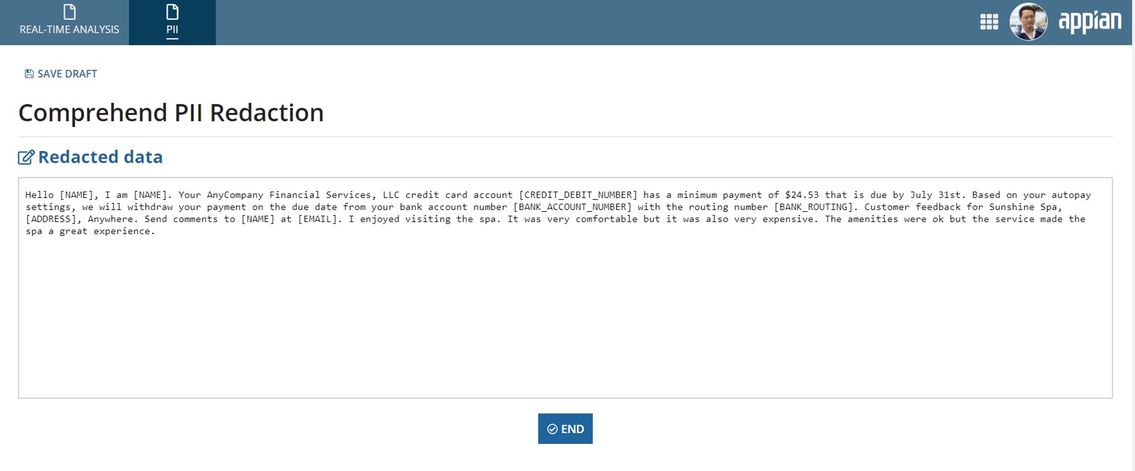 AWS Comprehend Reference App screenshot 7
