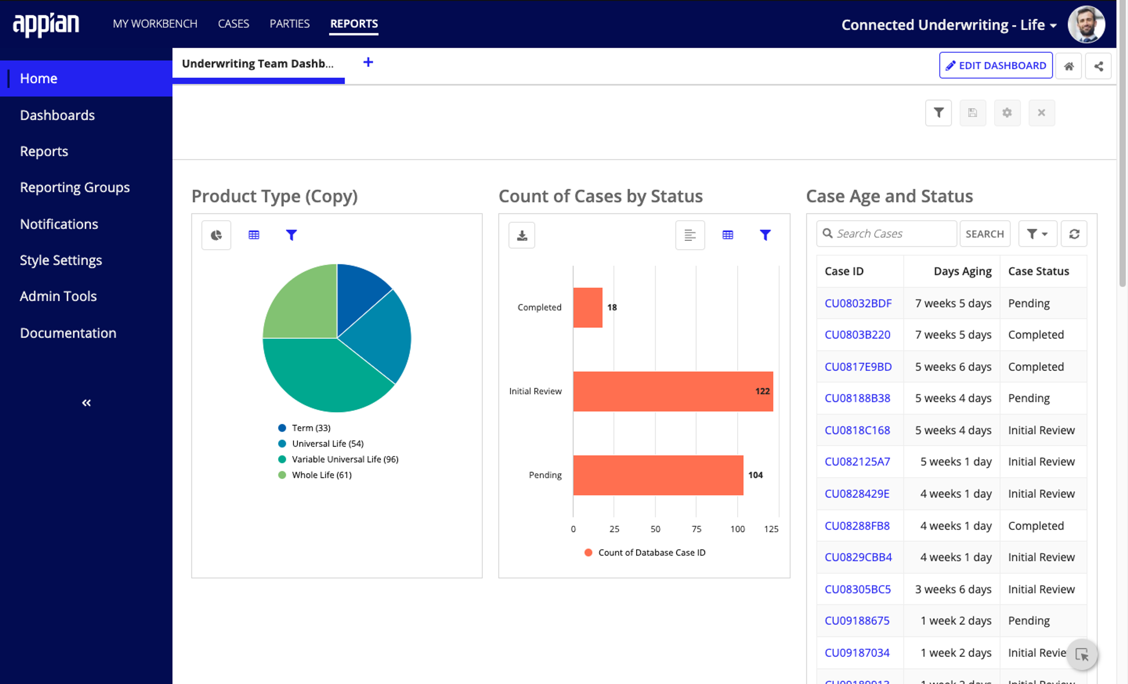 Appian Connected Underwriting Life Workbench screenshot 2