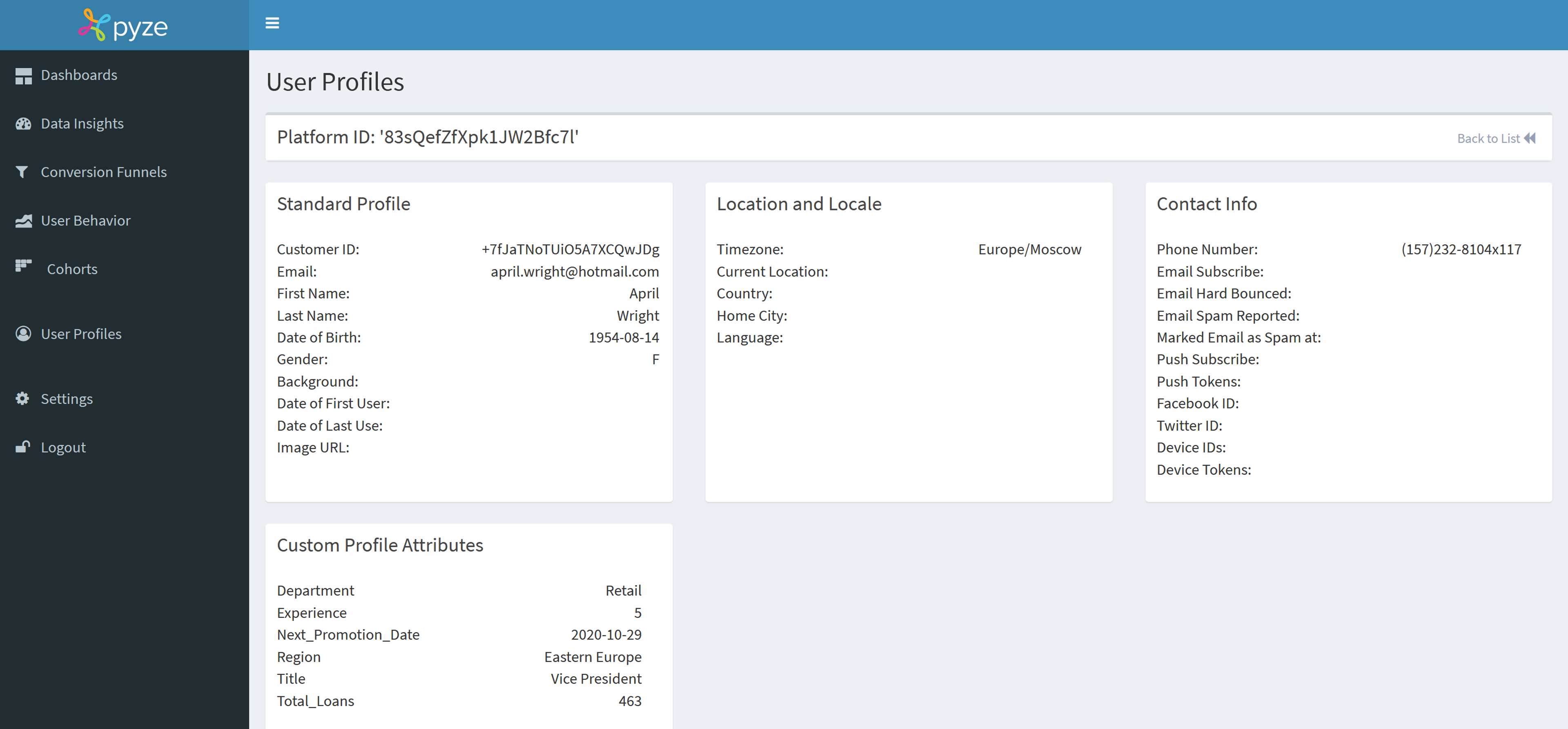Pyze Analytics Component screenshot 4
