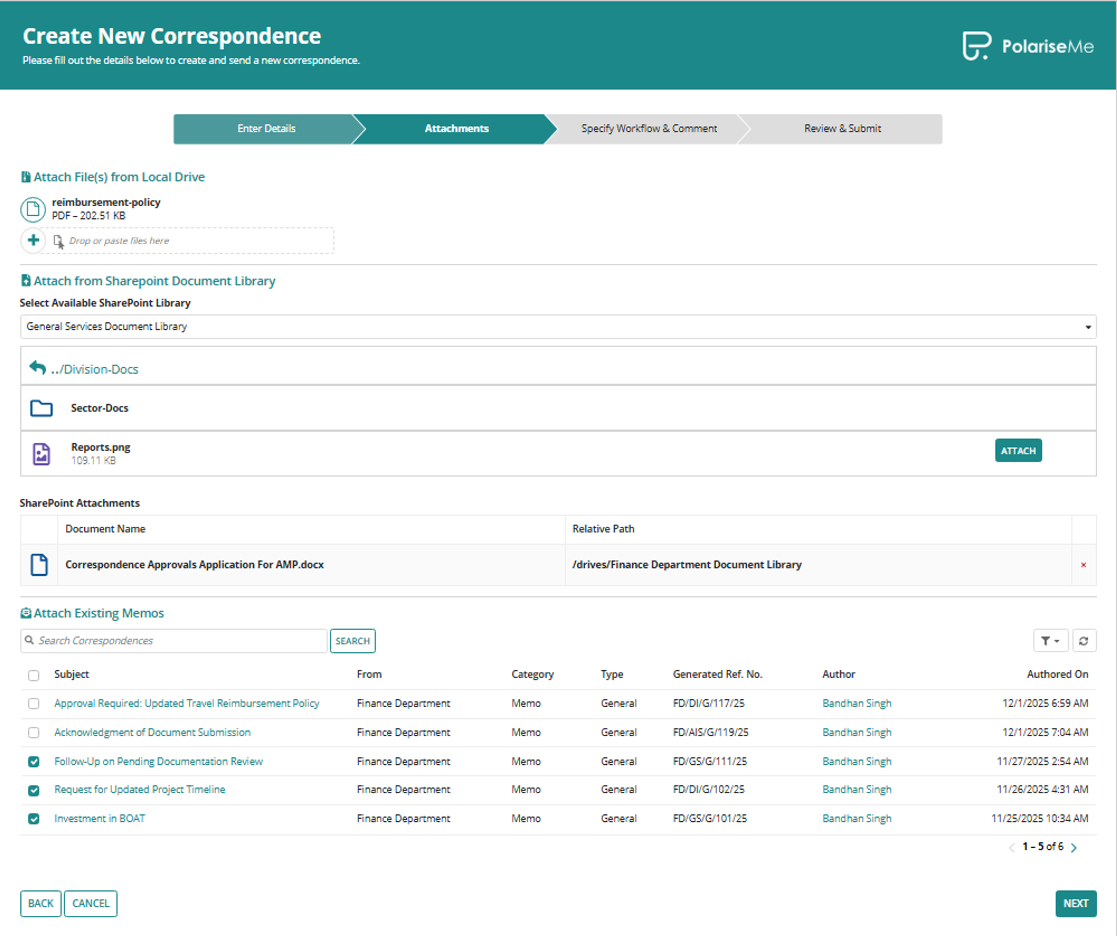 Correspondence Center screenshot 3