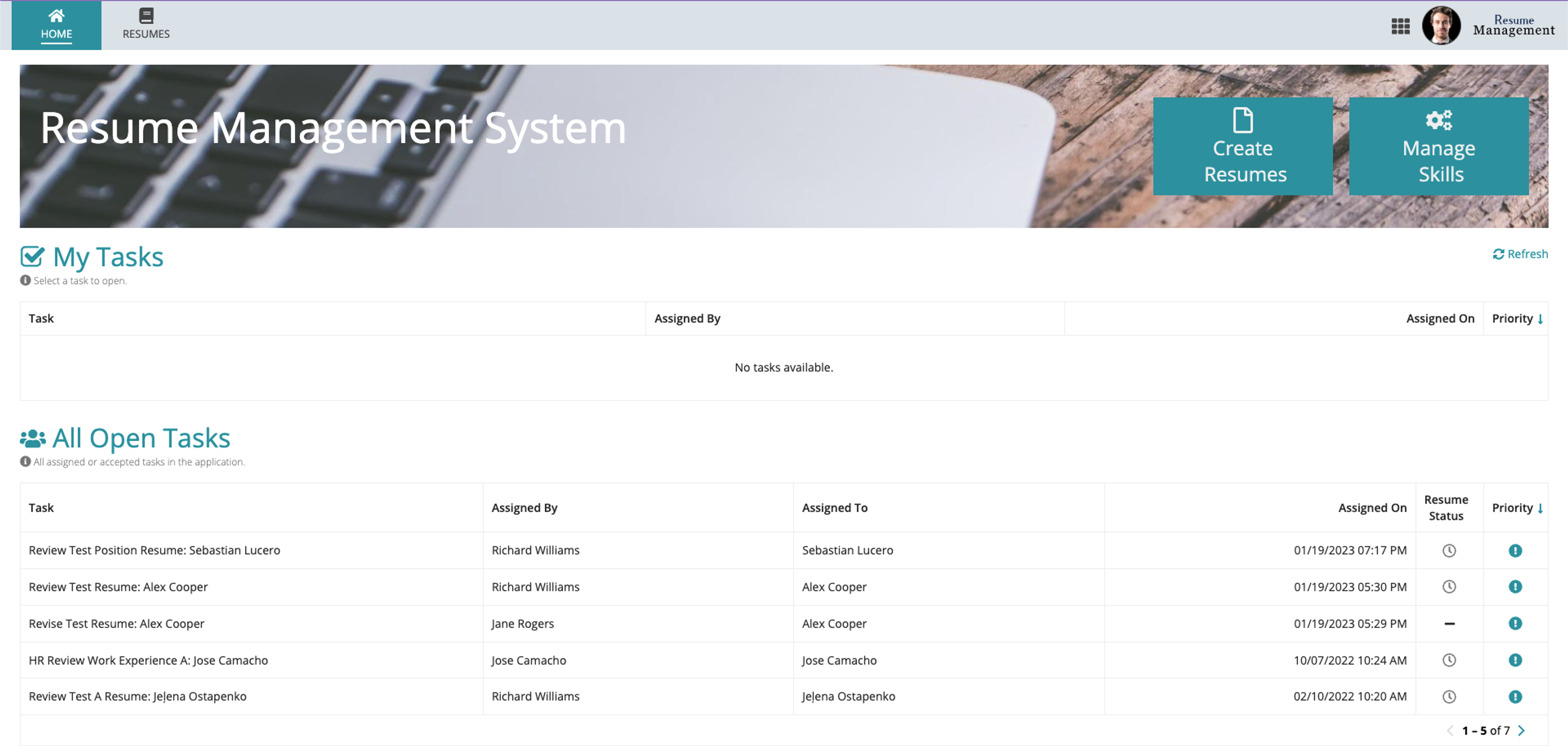 Resume Management System (RMS) screenshot 1