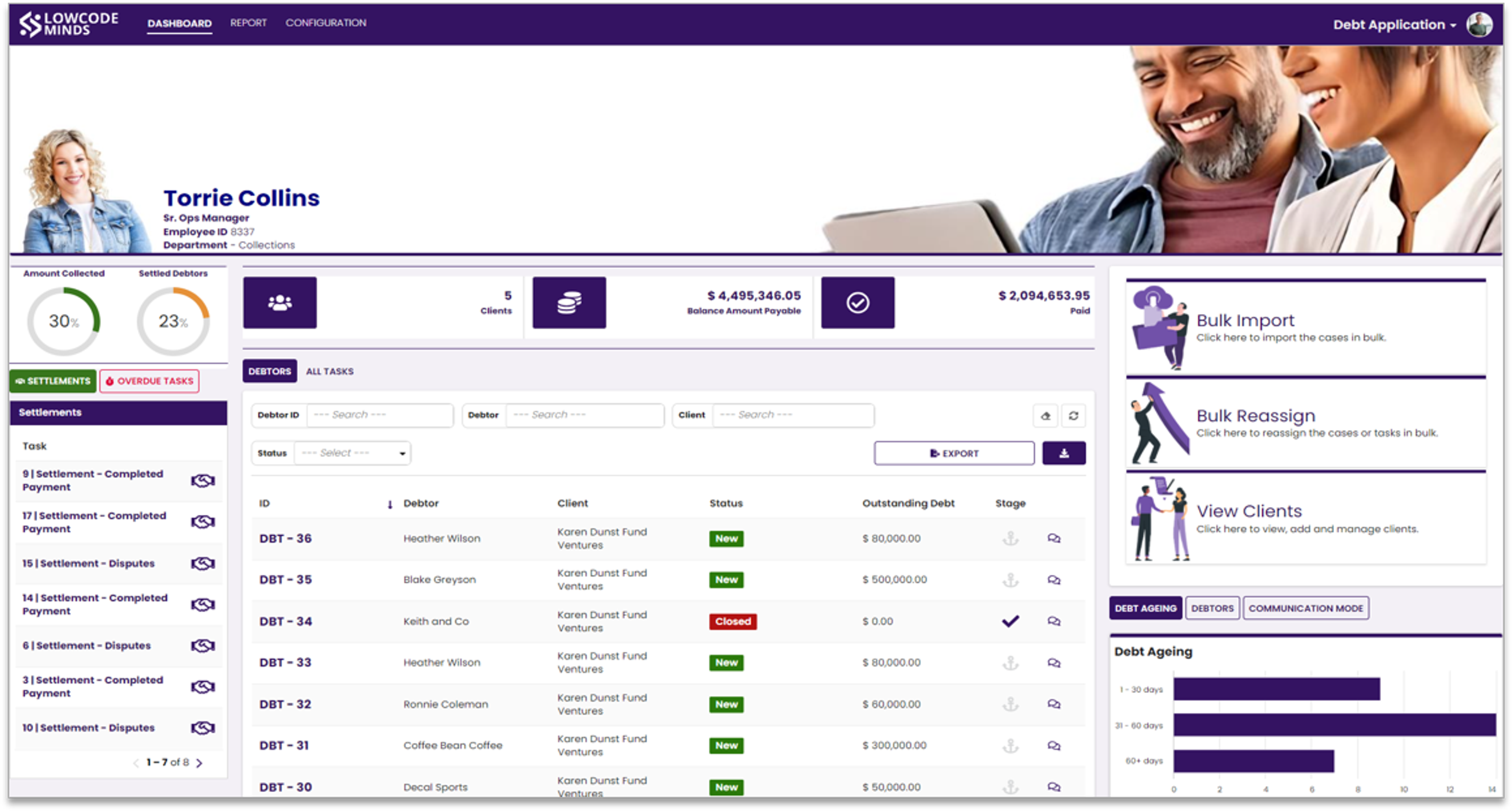 Lowcodeminds Recovr - Debt Collection Solution screenshot 1