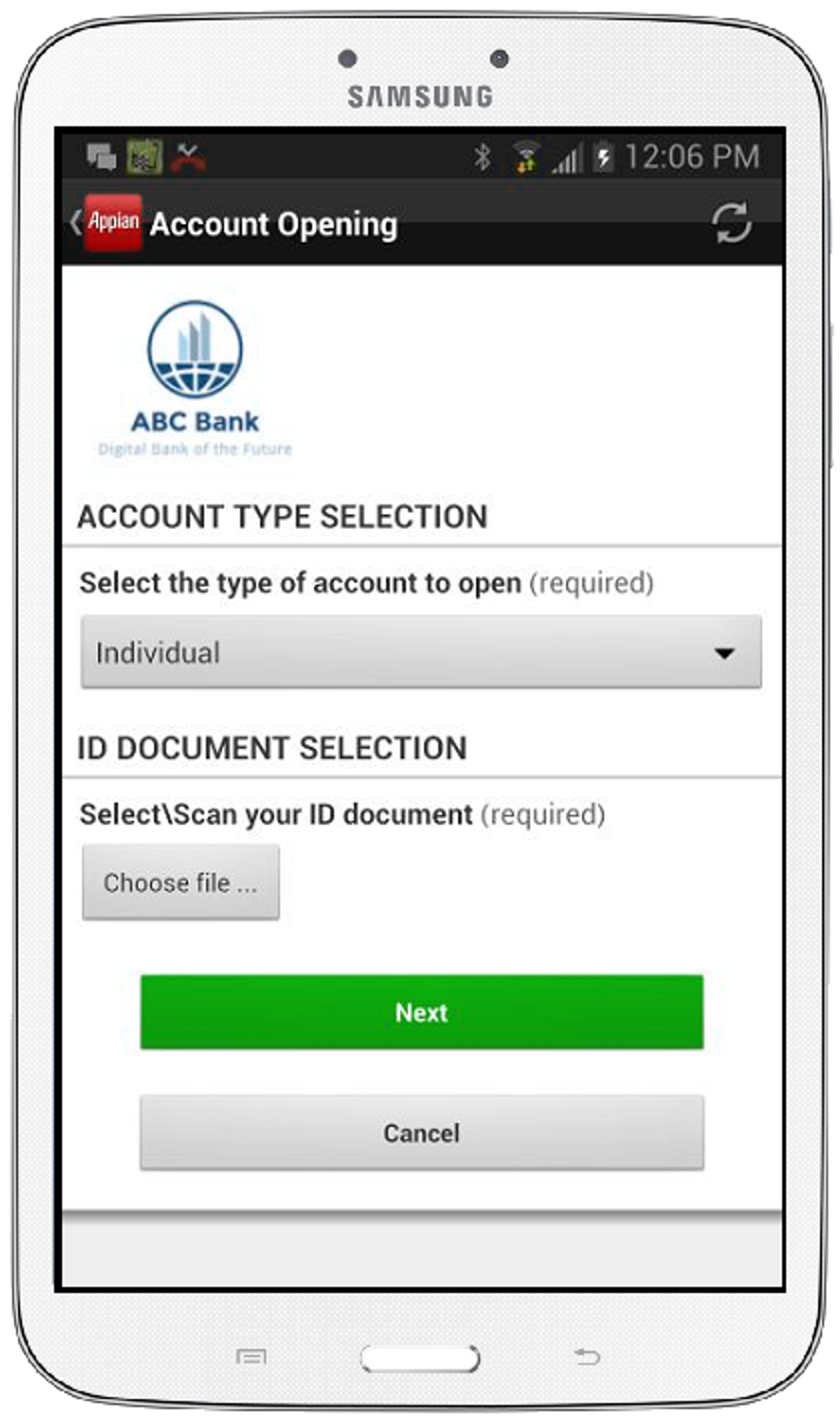 Retail Bank Digital Account Opening screenshot 1