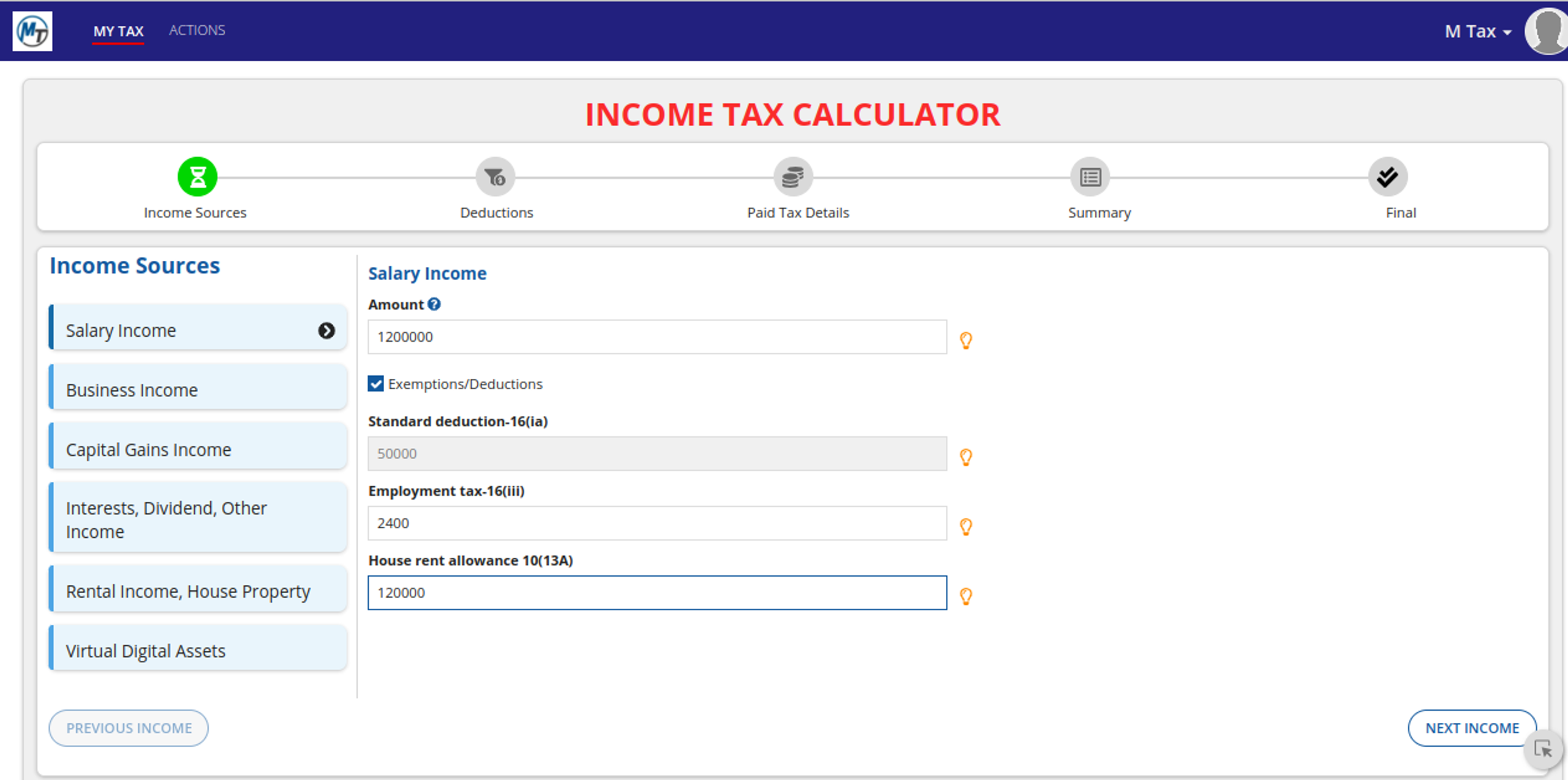 M-TAX screenshot 2