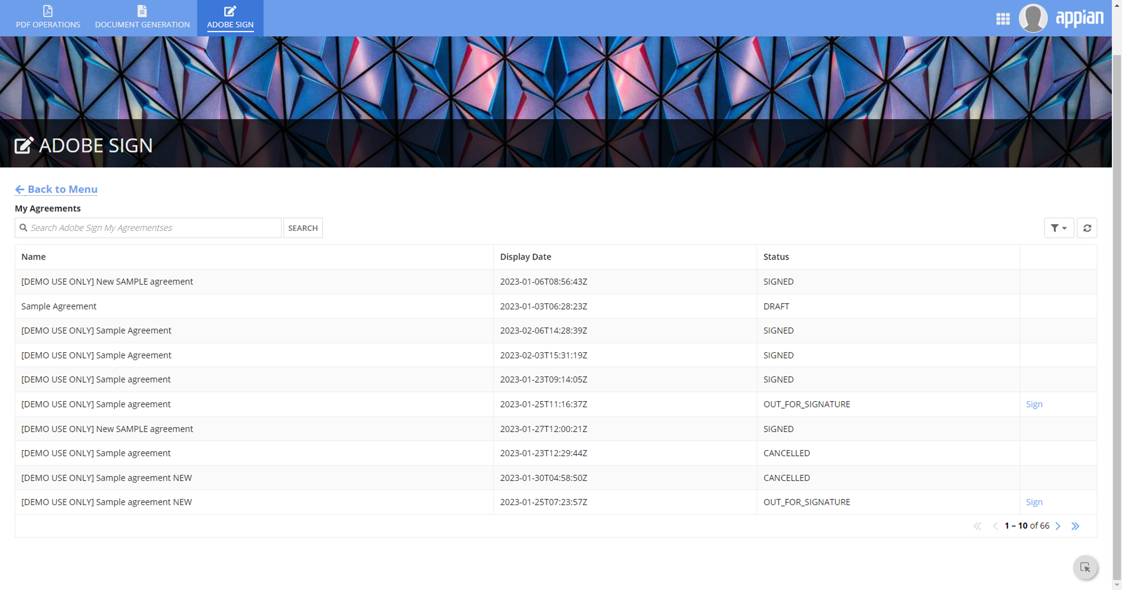 Adobe Document Services and Adobe Sign screenshot 3