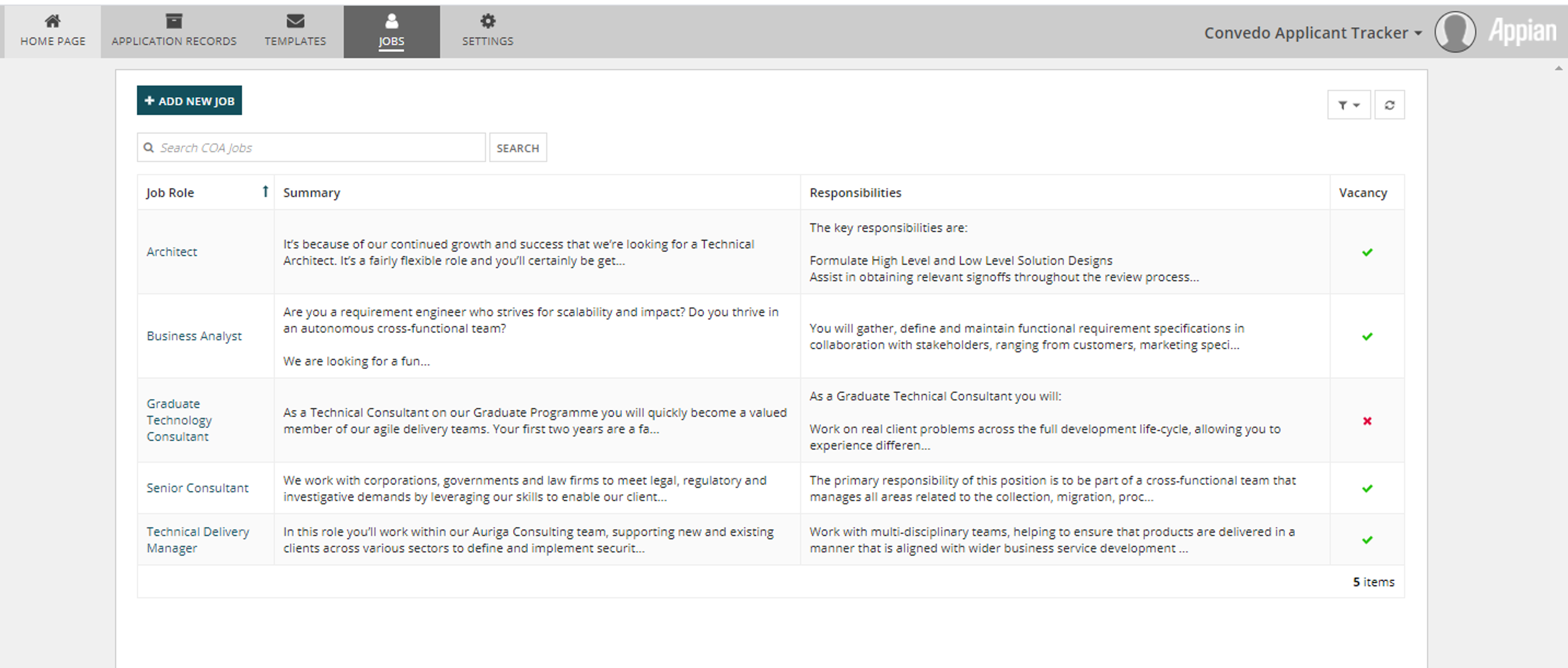 Applicant Tracker screenshot 6