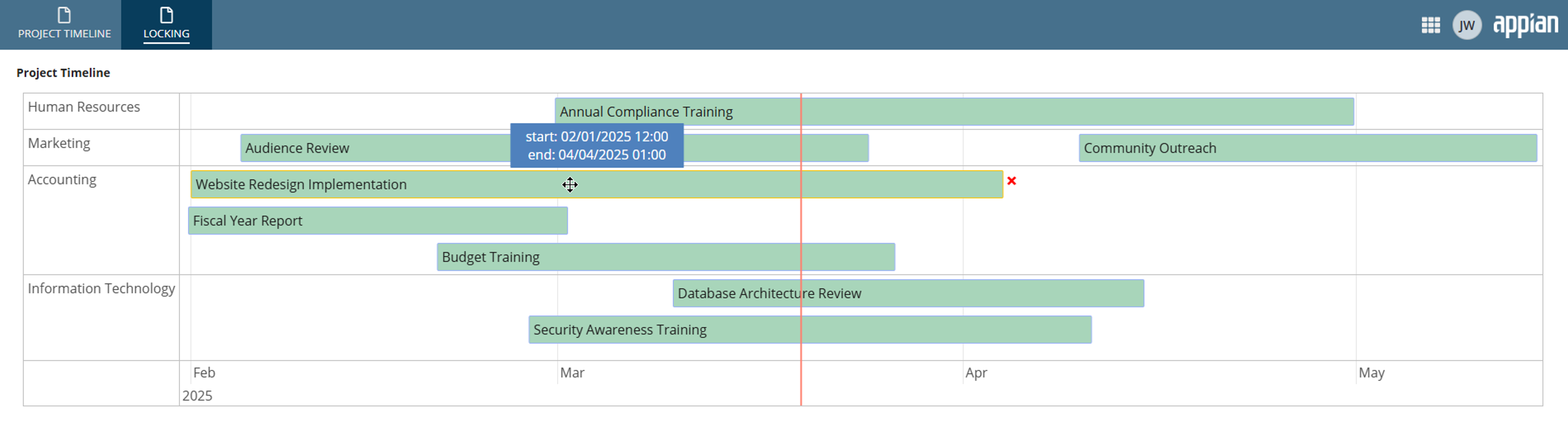 schedulingField screenshot 2