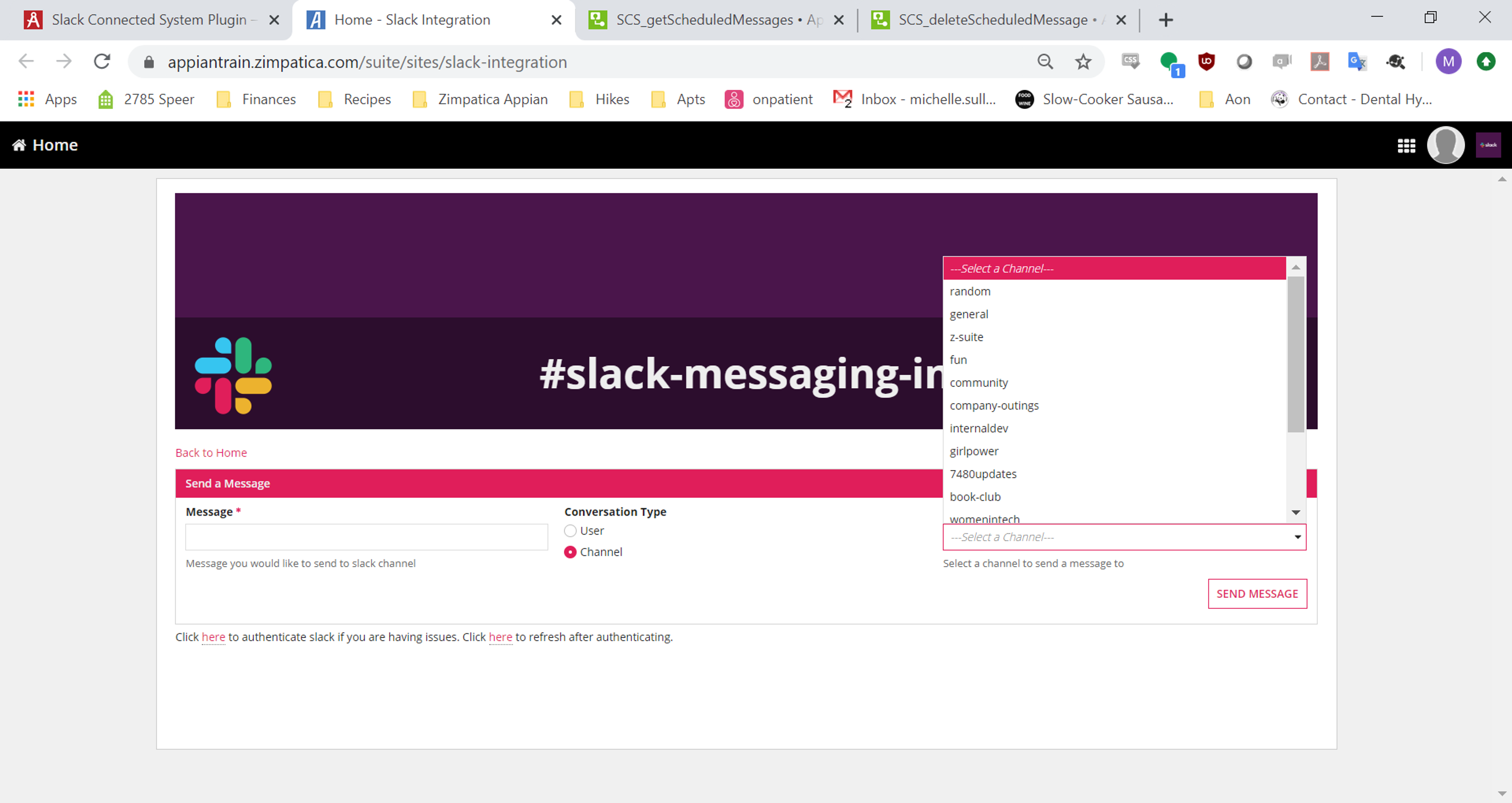 Slack Connected System (Zimpatica) screenshot 3
