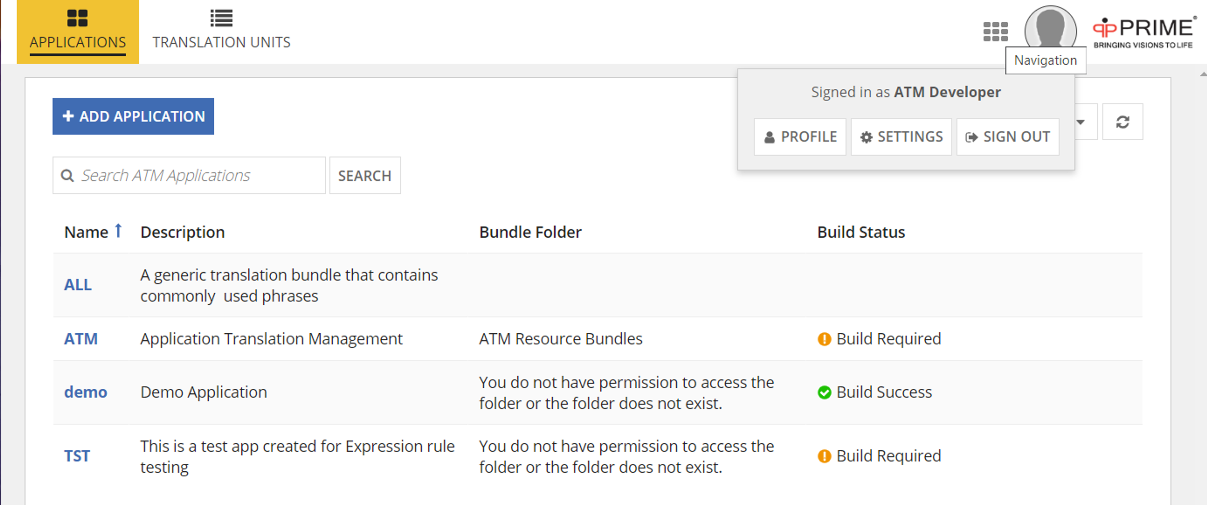 Application Translation Management screenshot 2
