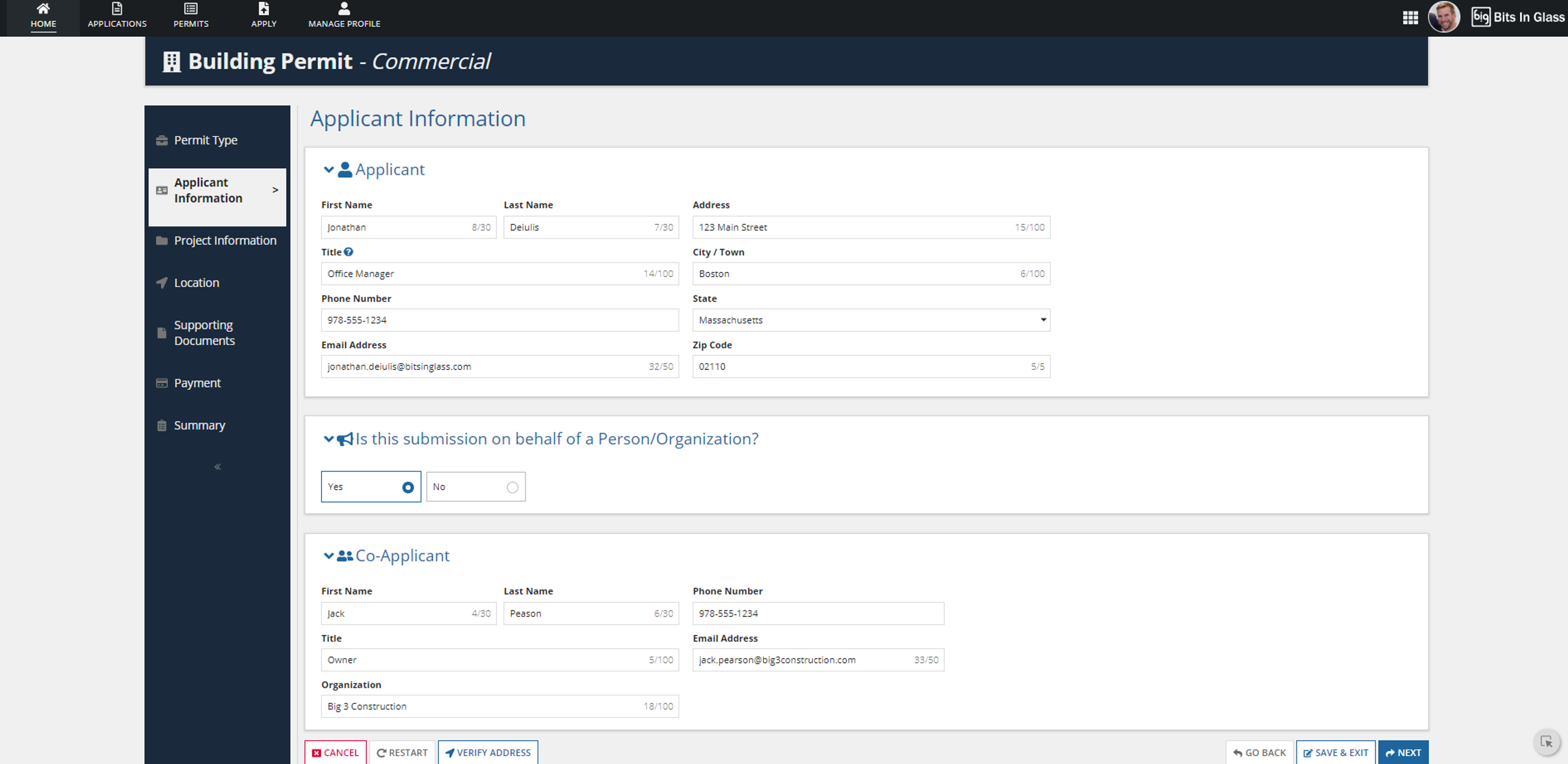 ePermitting screenshot 3