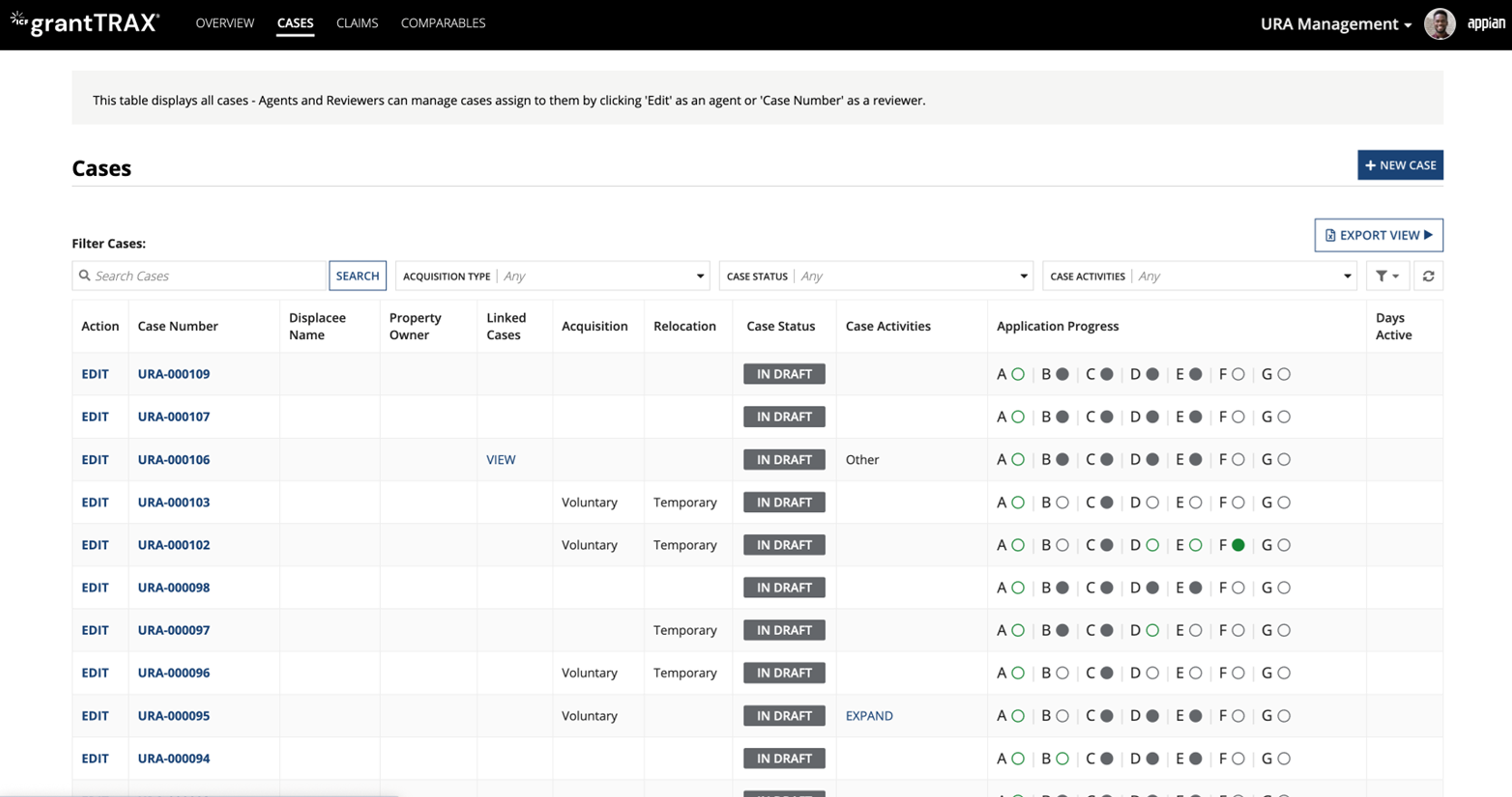 ICF grantTRAX screenshot 7