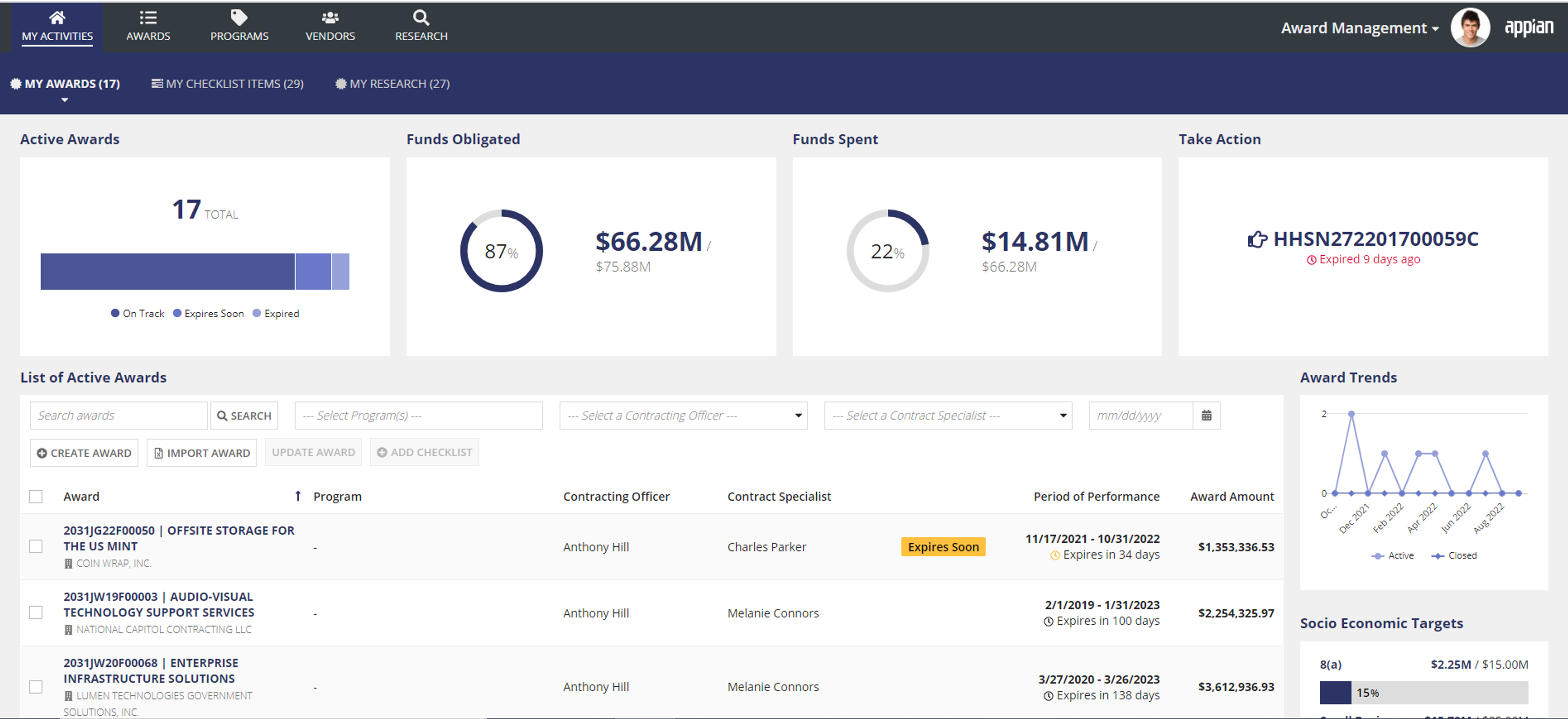 Award Management screenshot 1