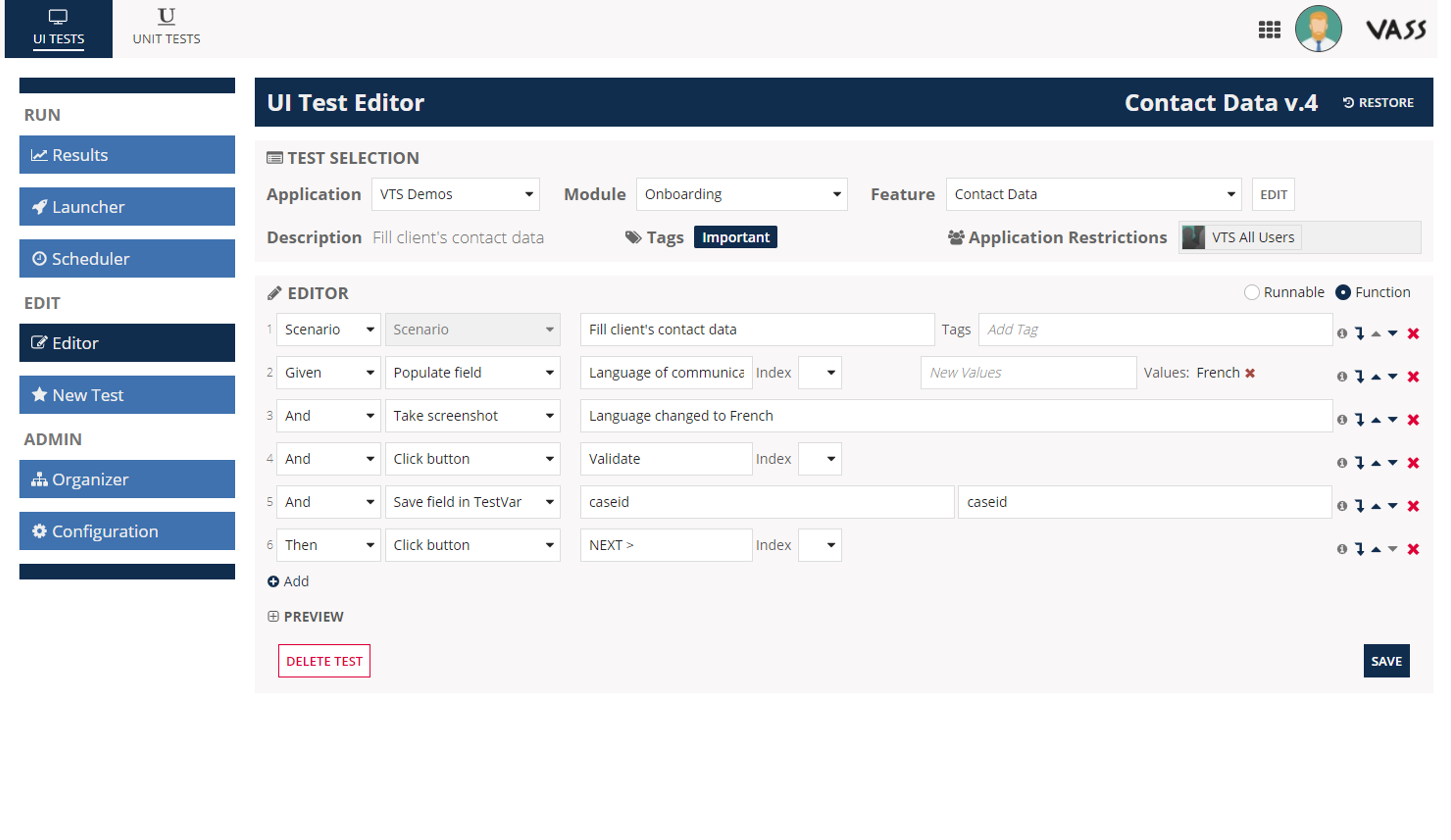 VASS Testing Suite screenshot 3