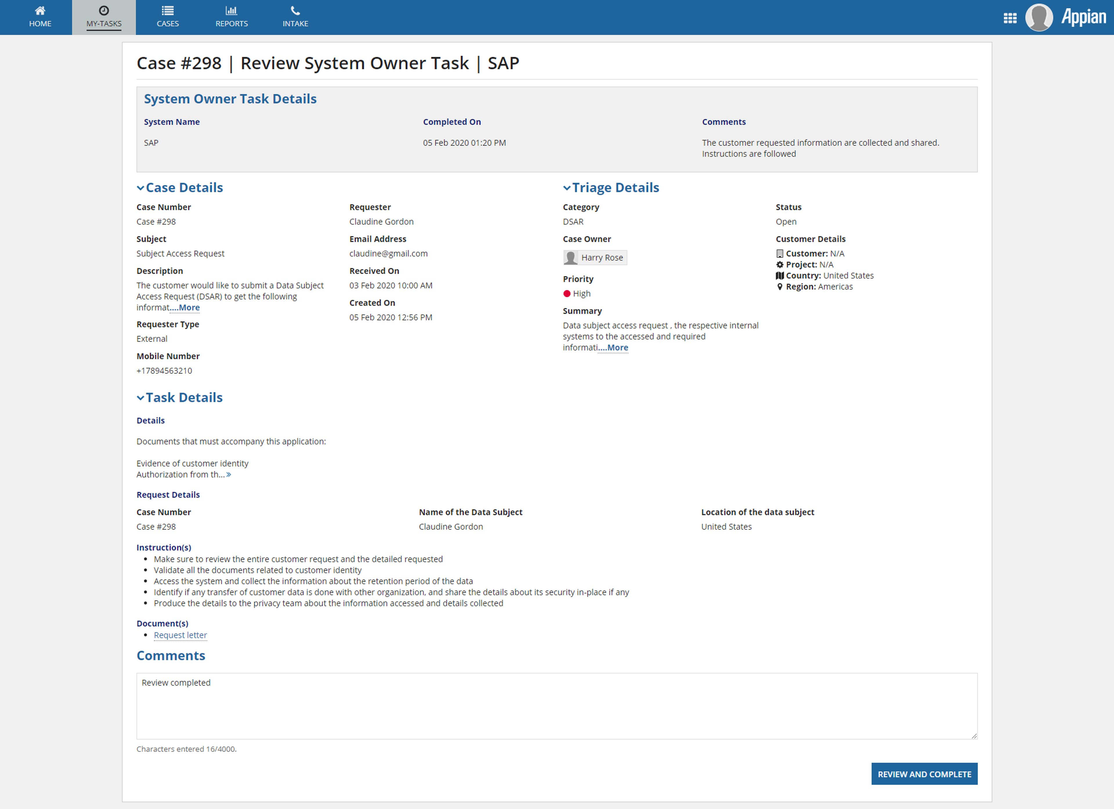 Data Subject & Security Request System screenshot 5