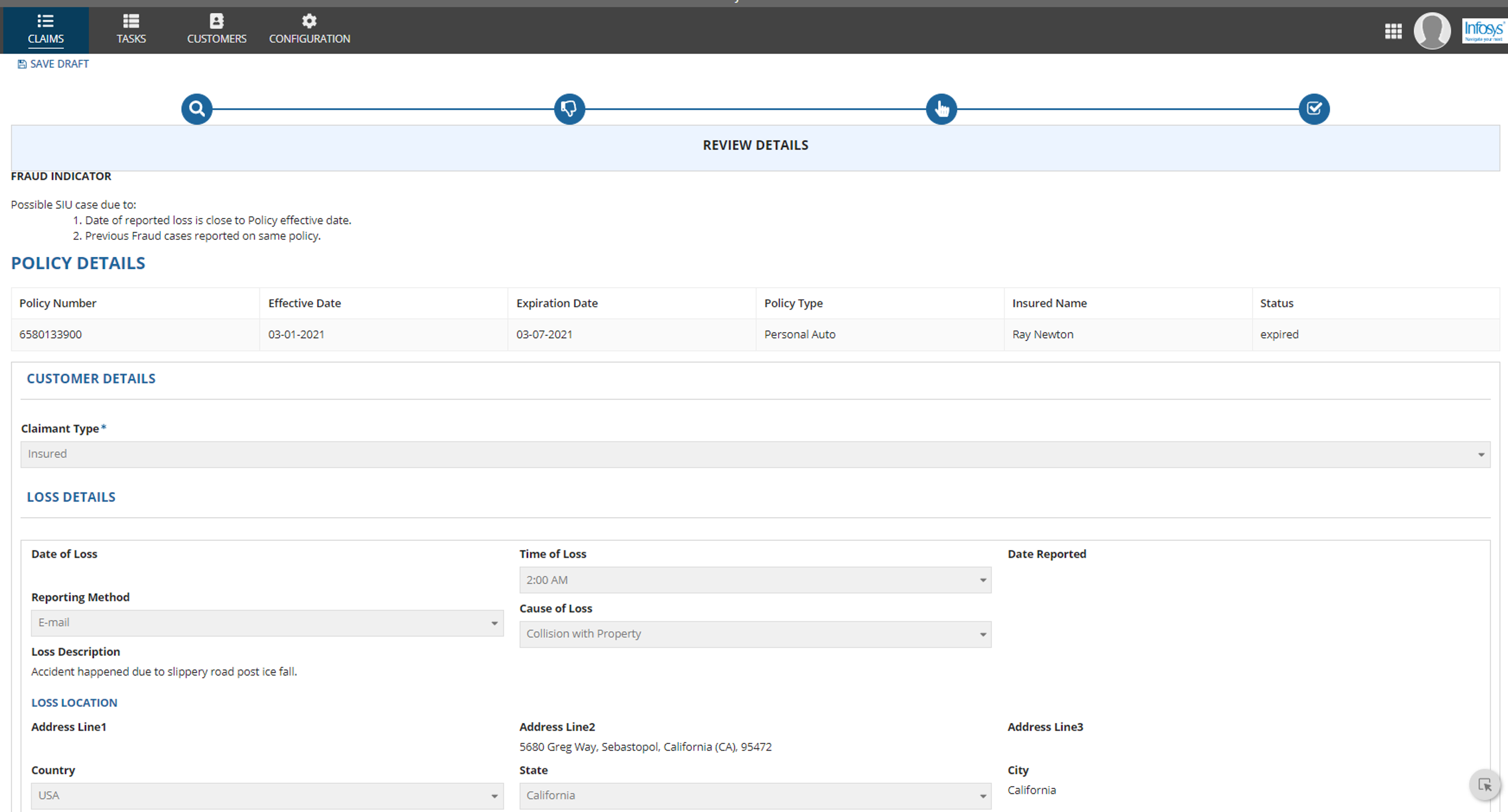 Infosys - Unified Claim Processing Solution screenshot 1