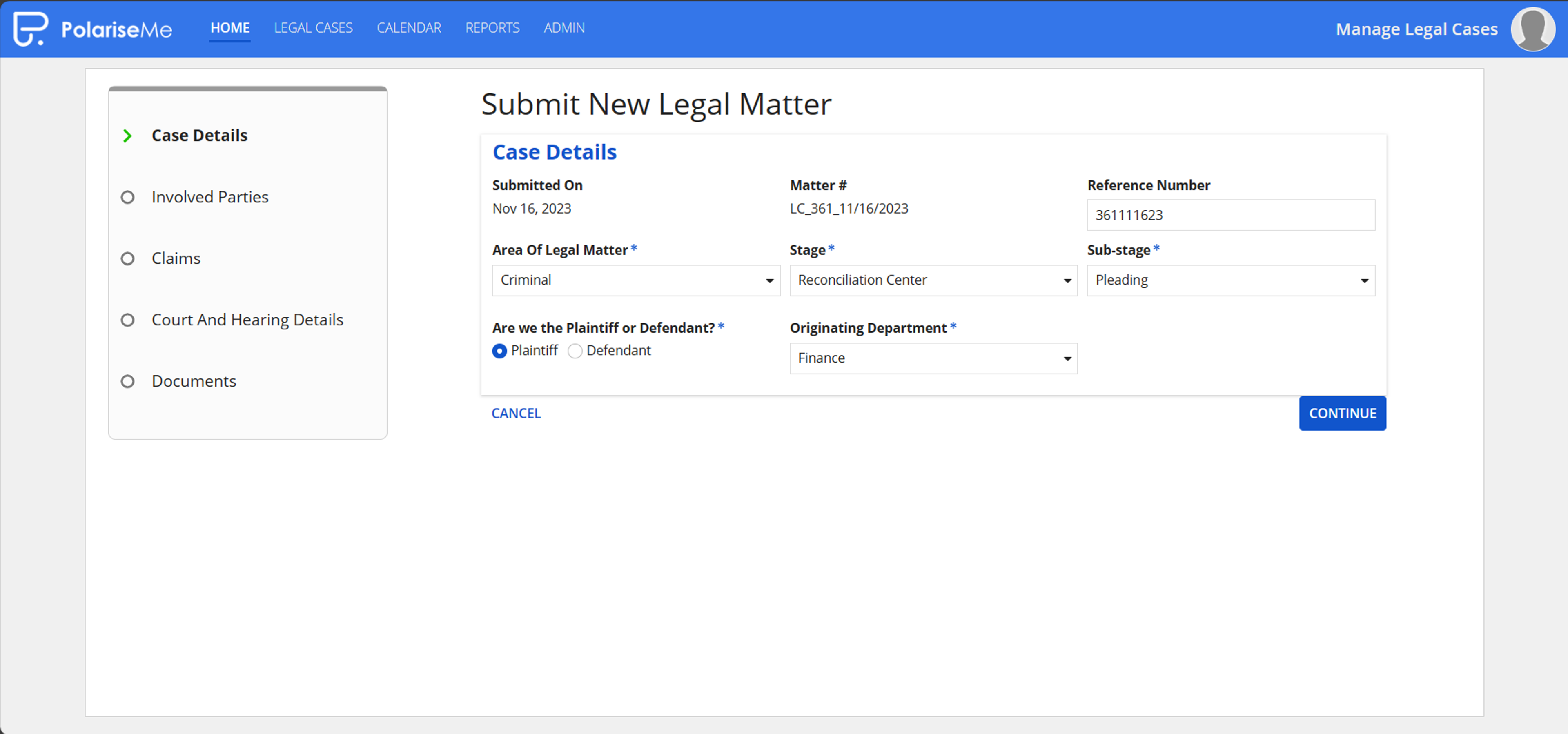 Litigation Management screenshot 2