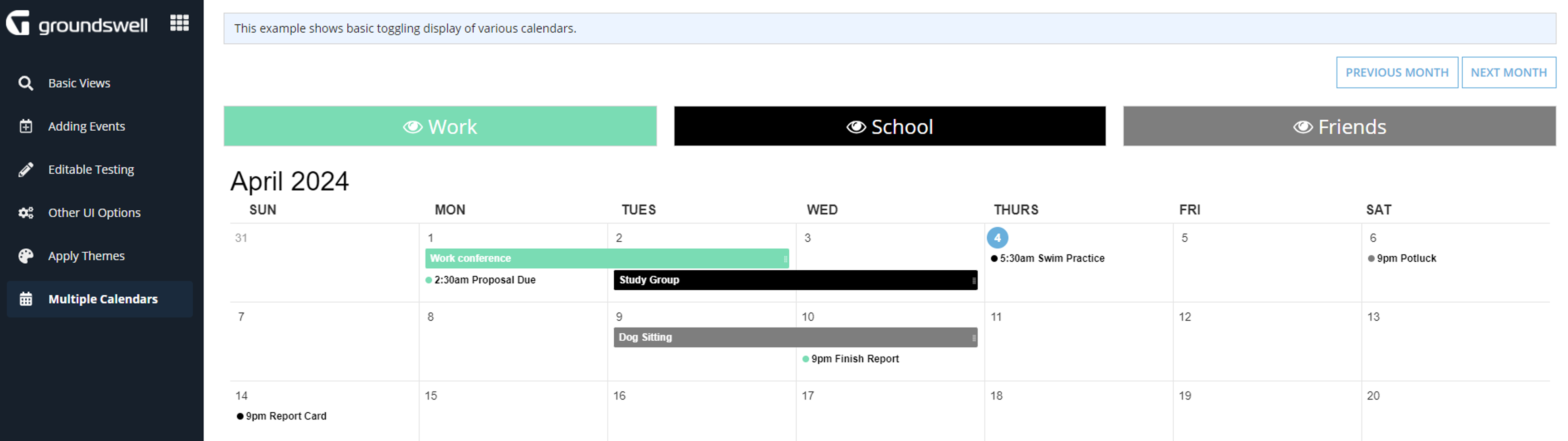 Calendar Display Component screenshot 5