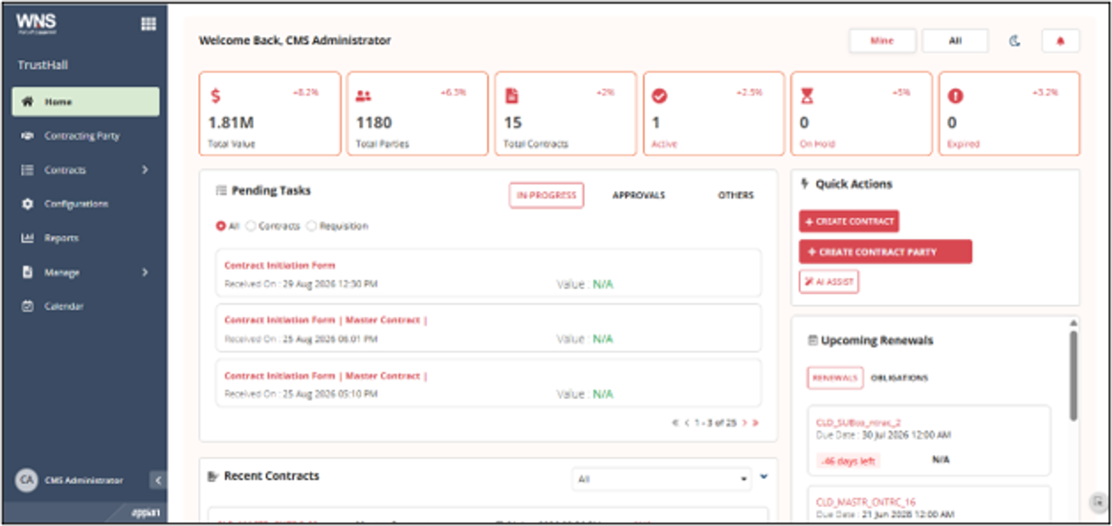 TrustHall - Contract Management System screenshot 1