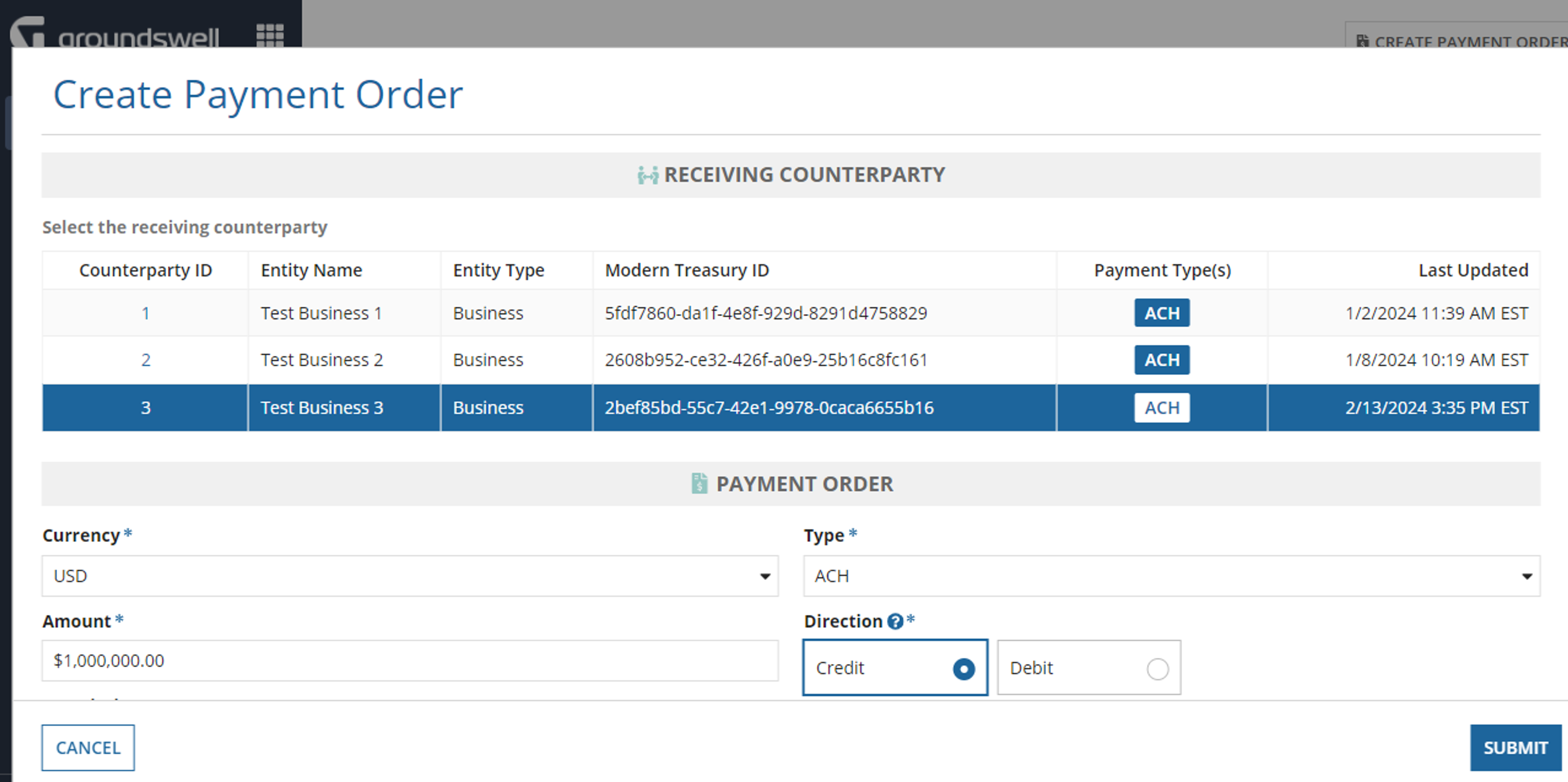 Groundswell Modern Treasury Utility screenshot 2