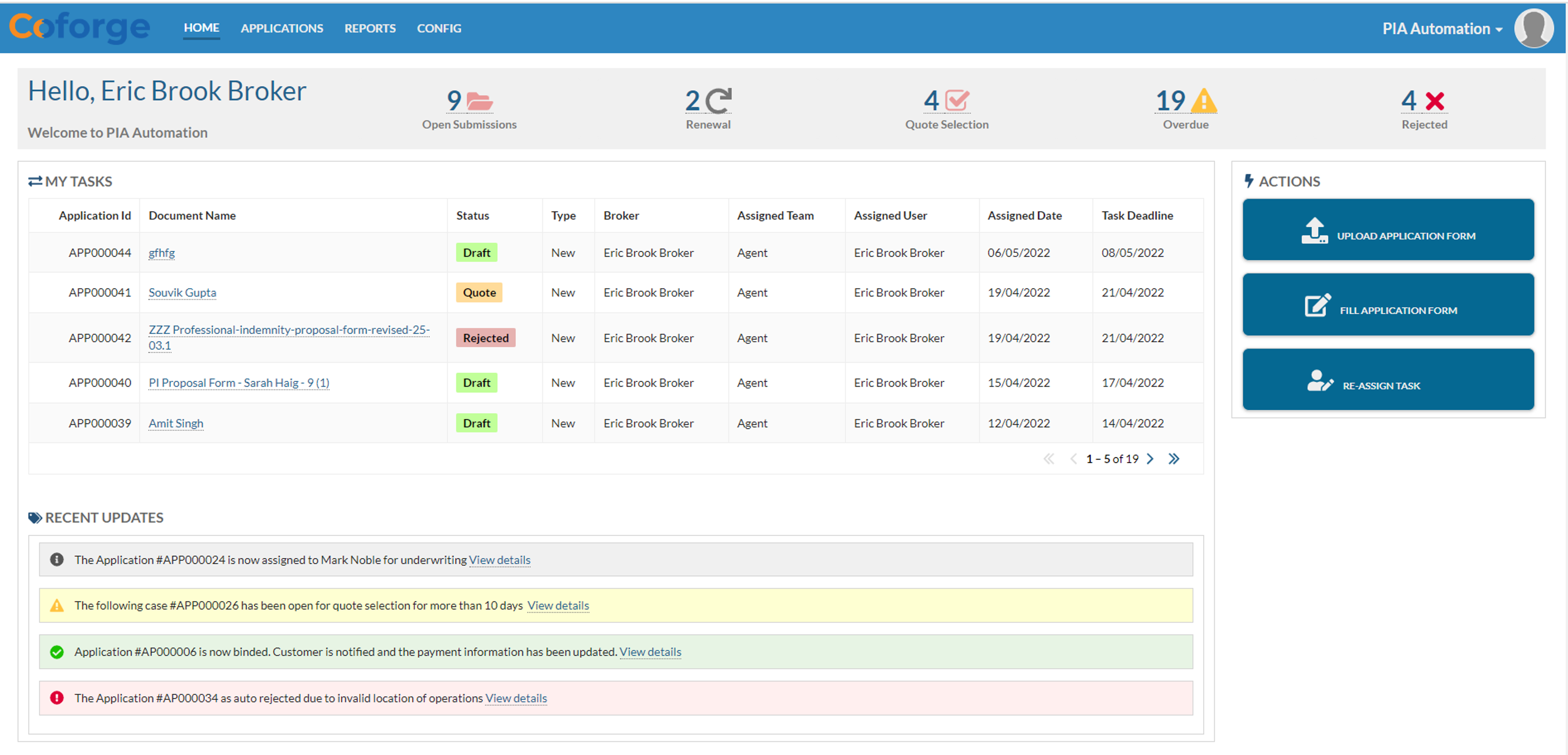Underwriting Automation framework  for PI  screenshot 1