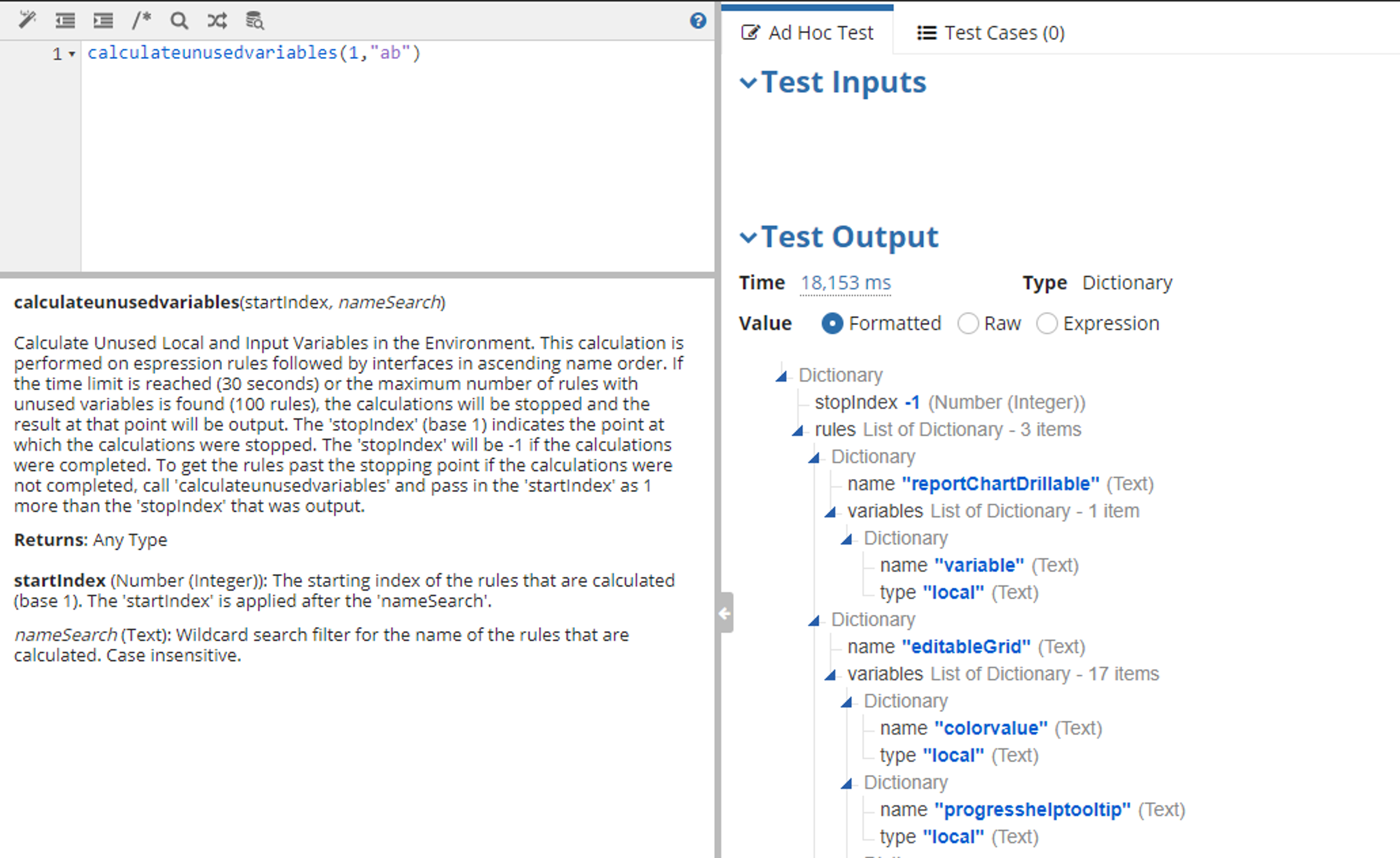 Calculate Unused Variables screenshot 3