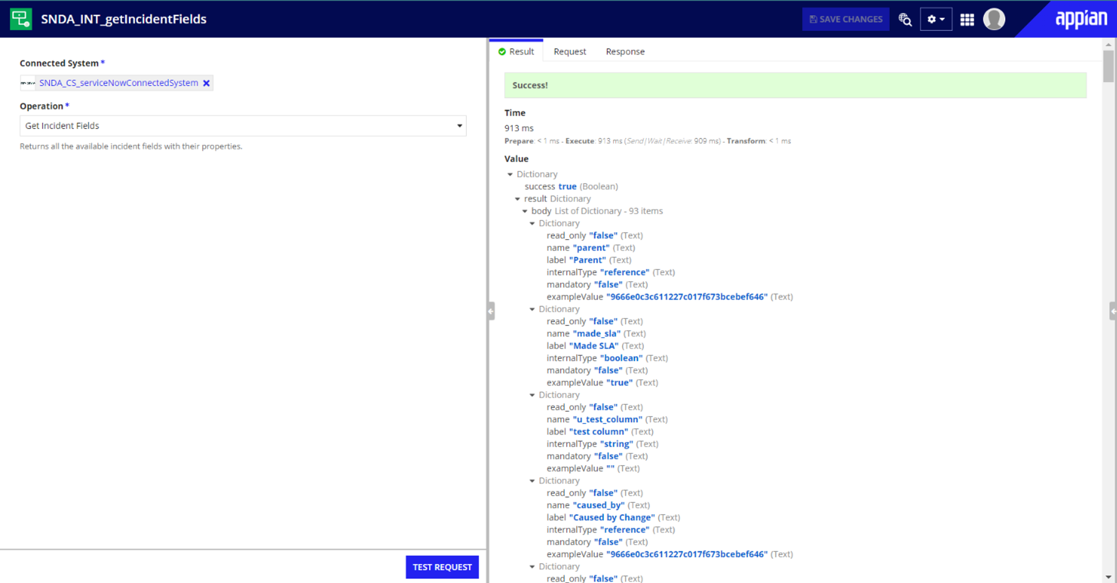 Service Now Connected System screenshot 3
