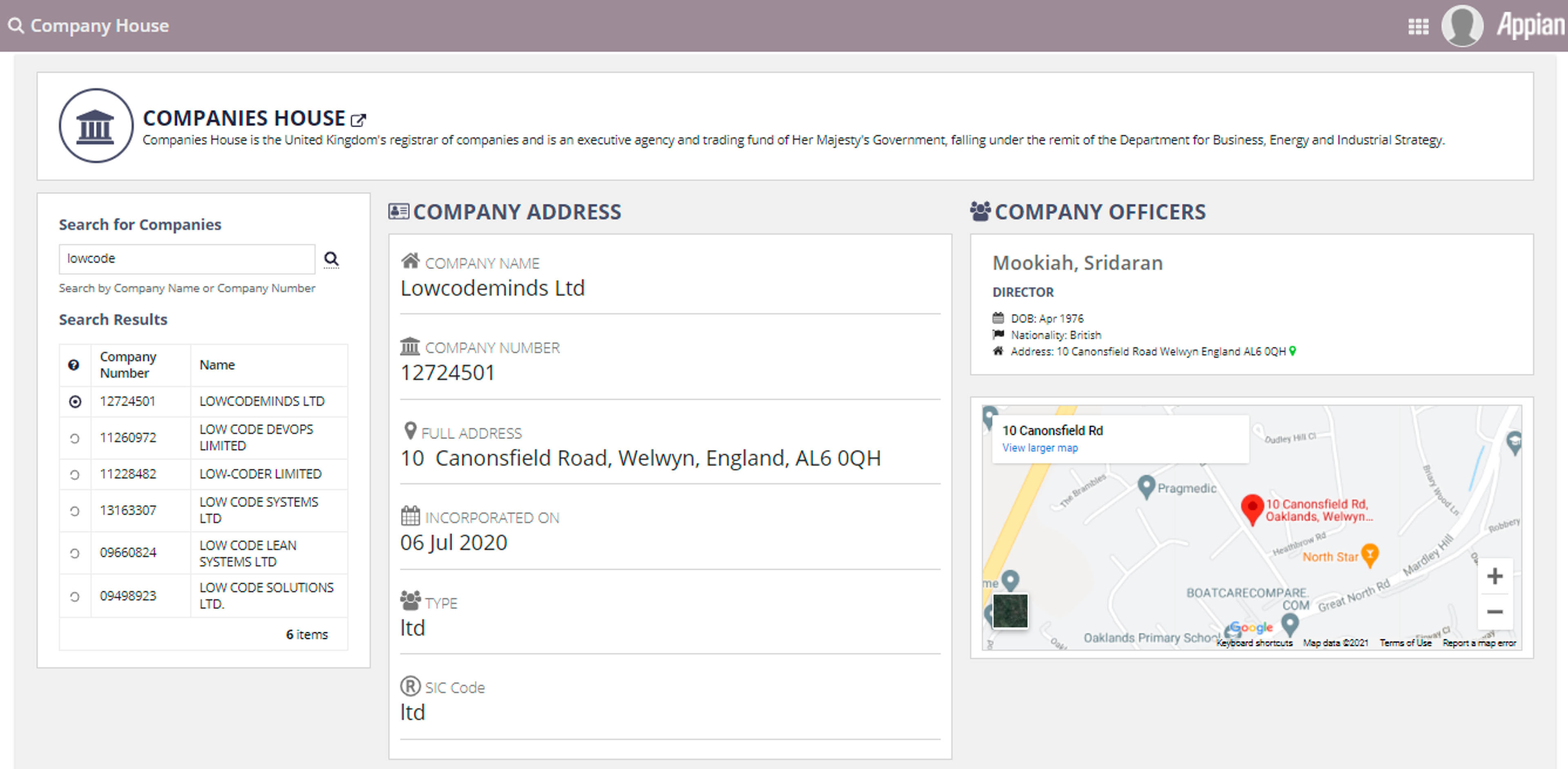 Companies House Utility screenshot 1