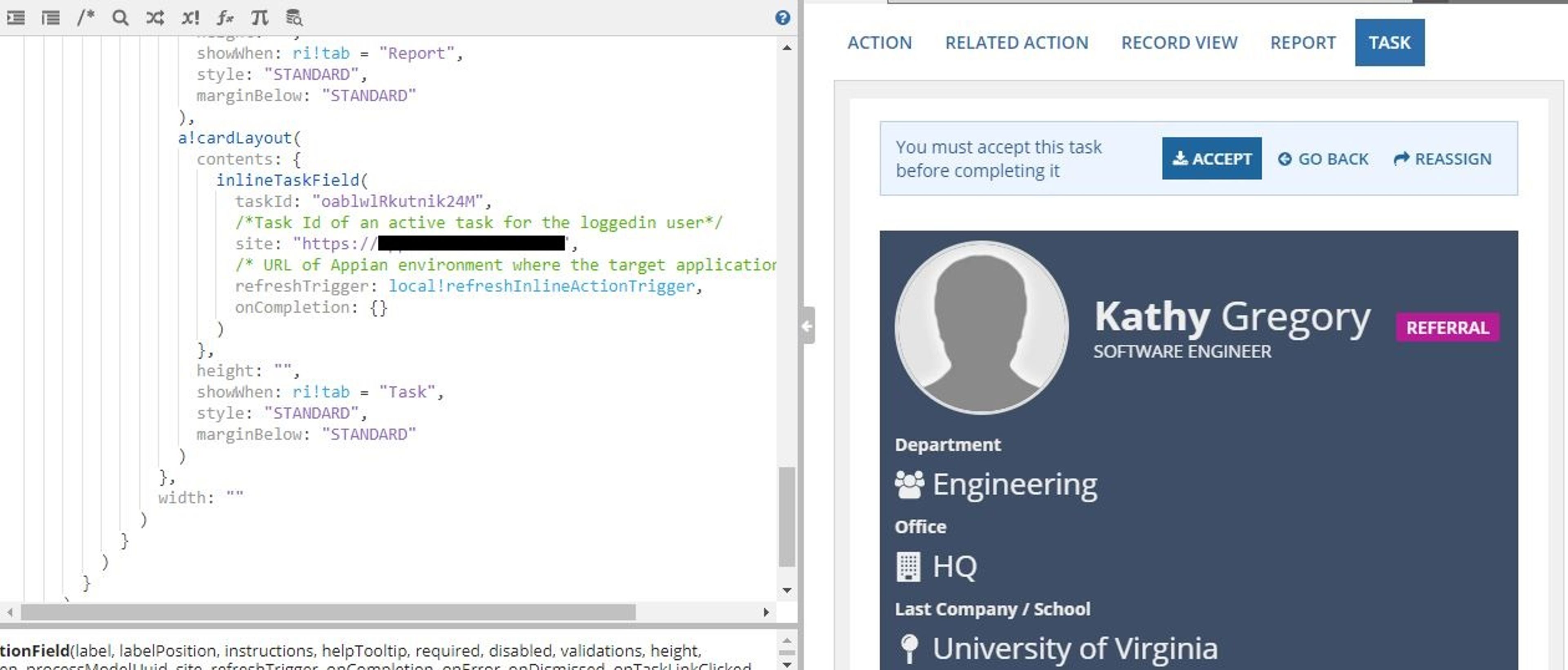 Inline Appian View Component screenshot 1