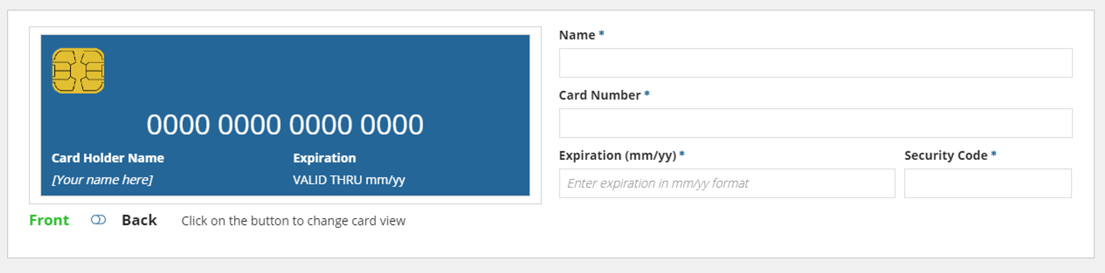 Payment card section  screenshot 4