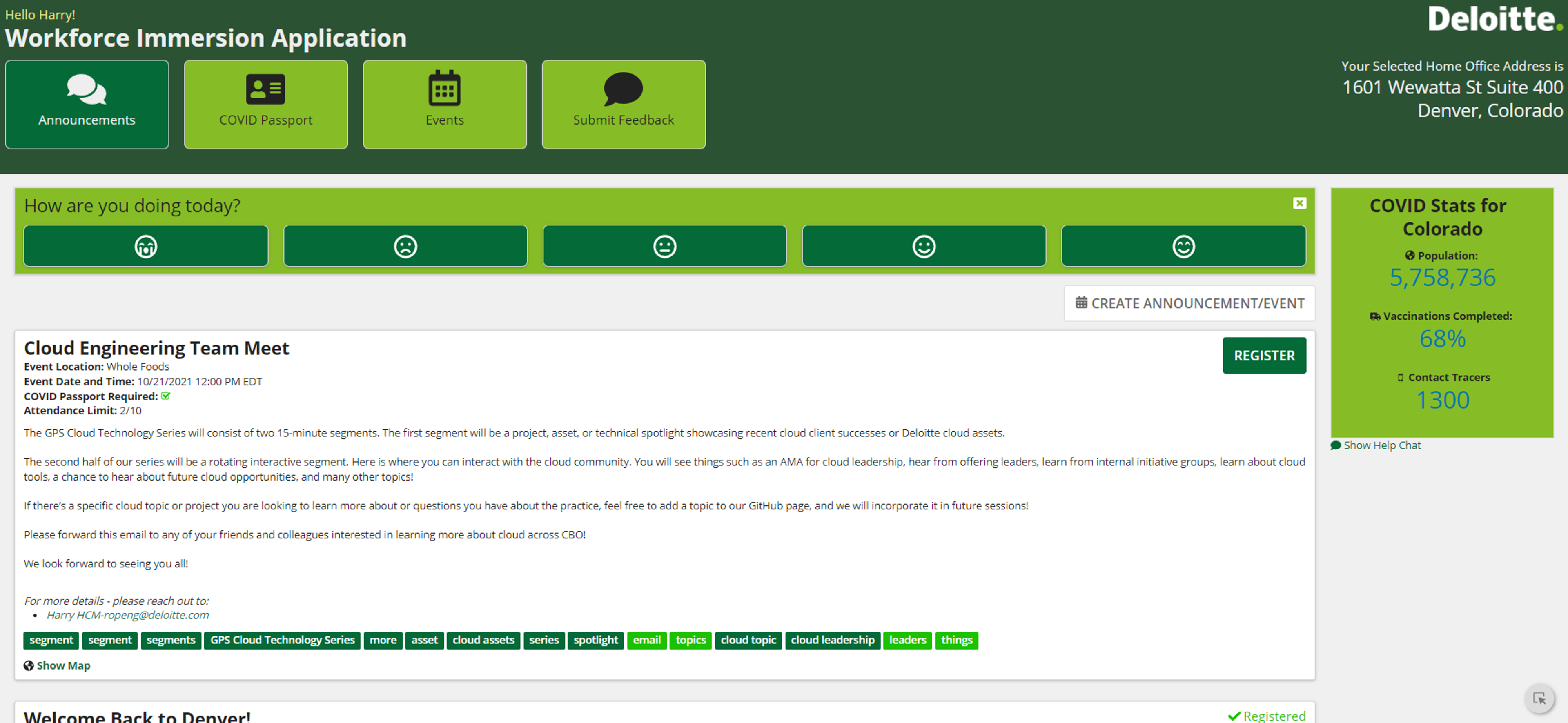 Workforce Immersion Application screenshot 2