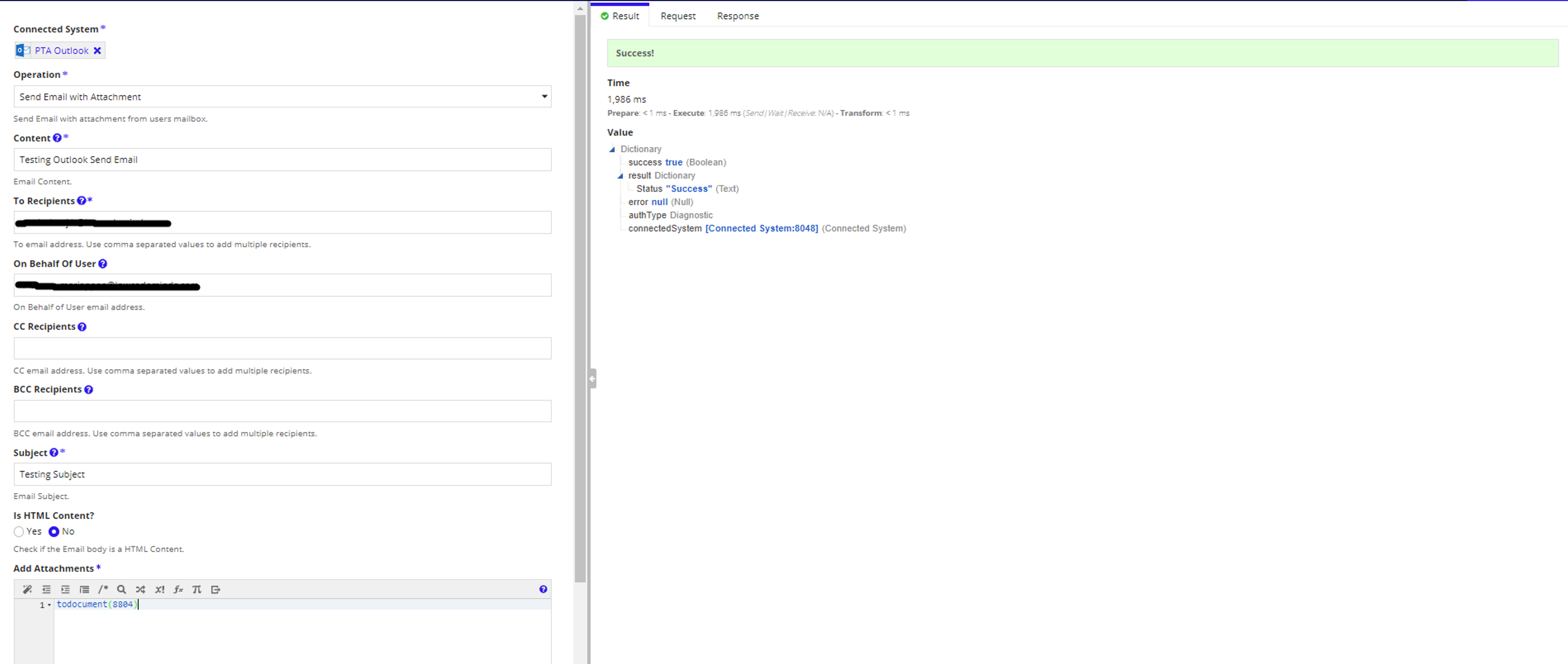 LCM Connected System - Microsoft Outlook screenshot 2