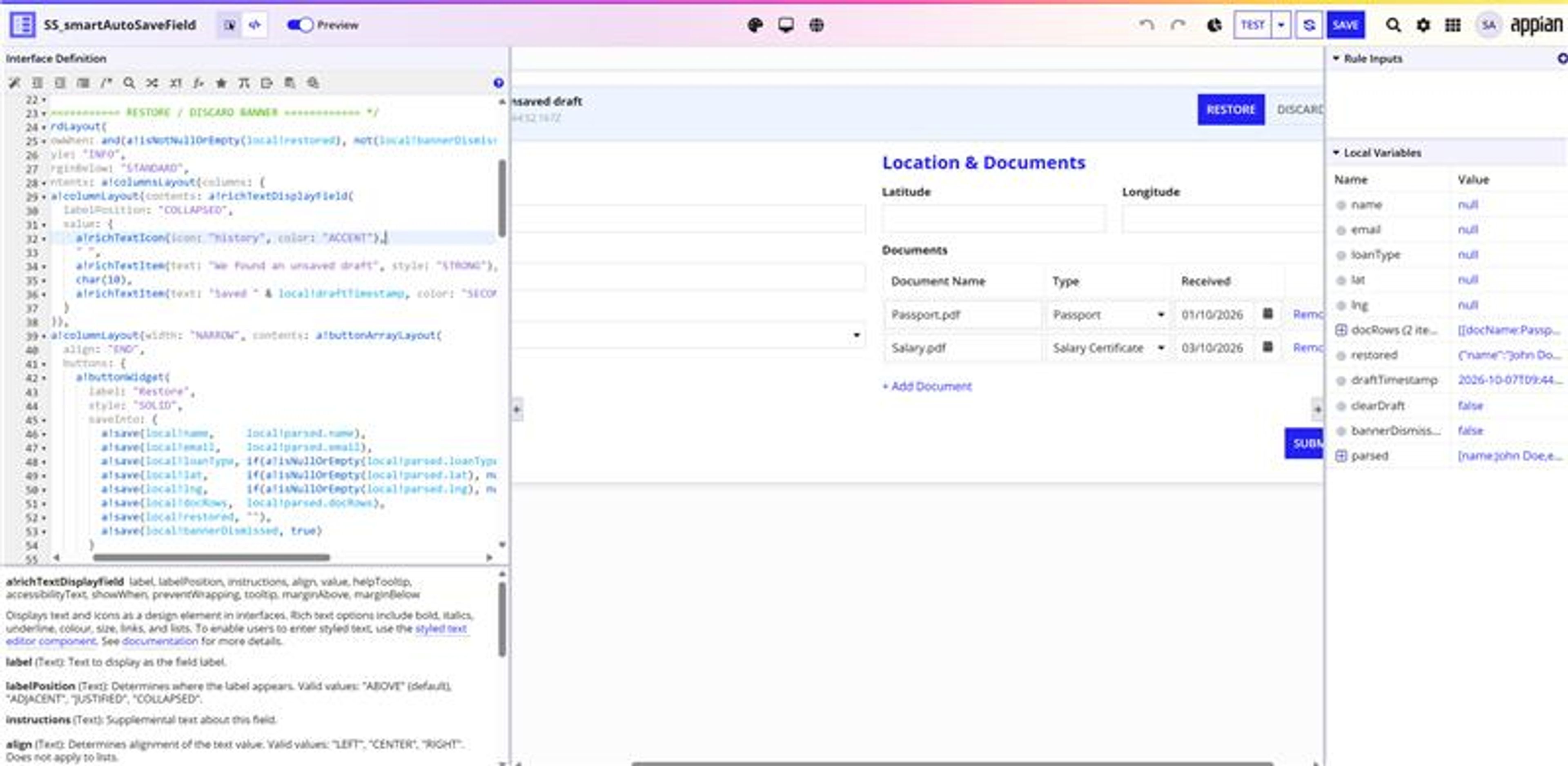 Smart Autosave Field screenshot 2