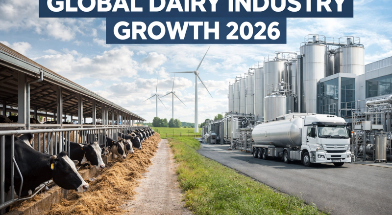 modern dairy farm and milk processing industry growth trends in 2026