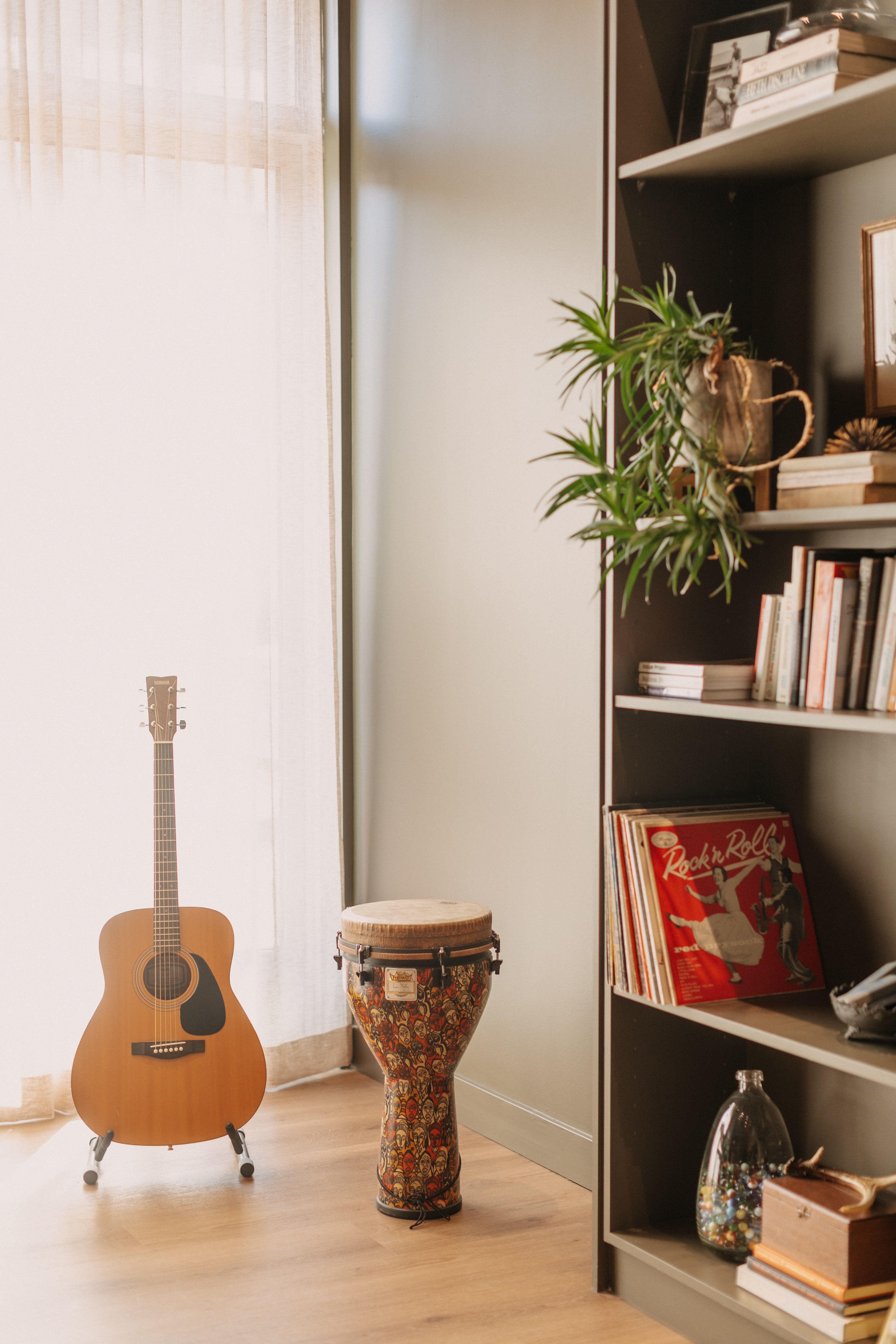 Guitar in corner of The Library