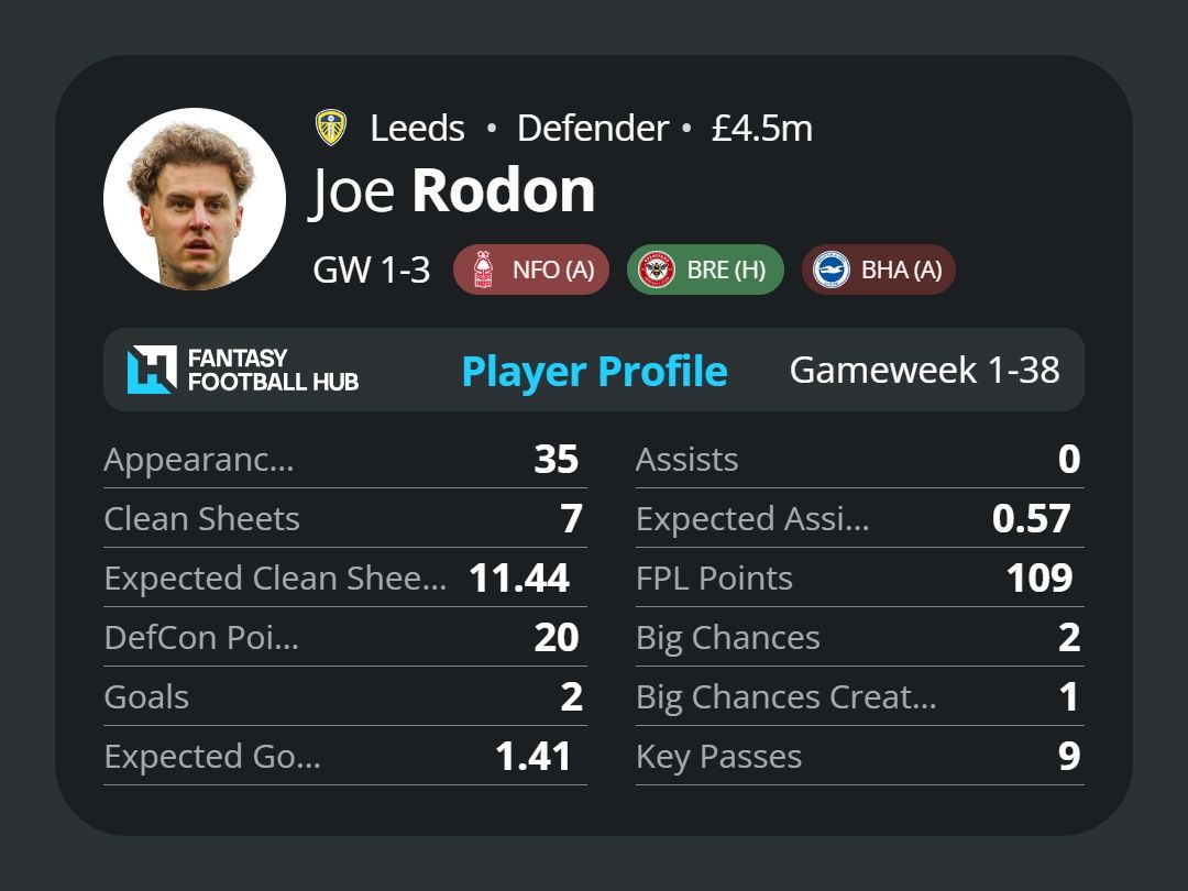 Joe Rodon's stats