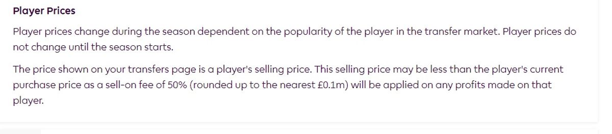 FPL gives little information to go on in terms of price changes