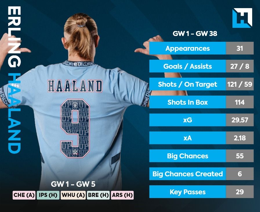Erling Haaland's stats