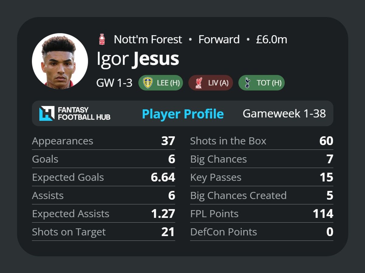Igor Jesus's stats