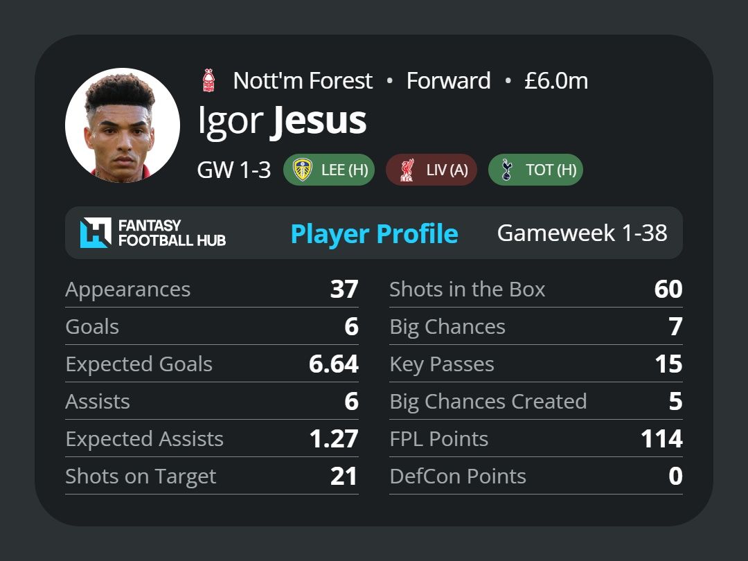 Igor Jesus's stats