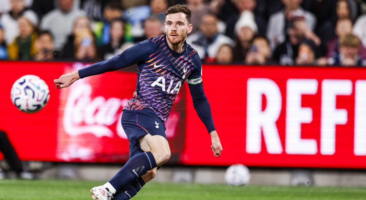 SOCCER TOTTENHAM SYDNEY, Andy Robertson of Tottenham Hotspurs crosses the ball during the Sydney Super Cup match between