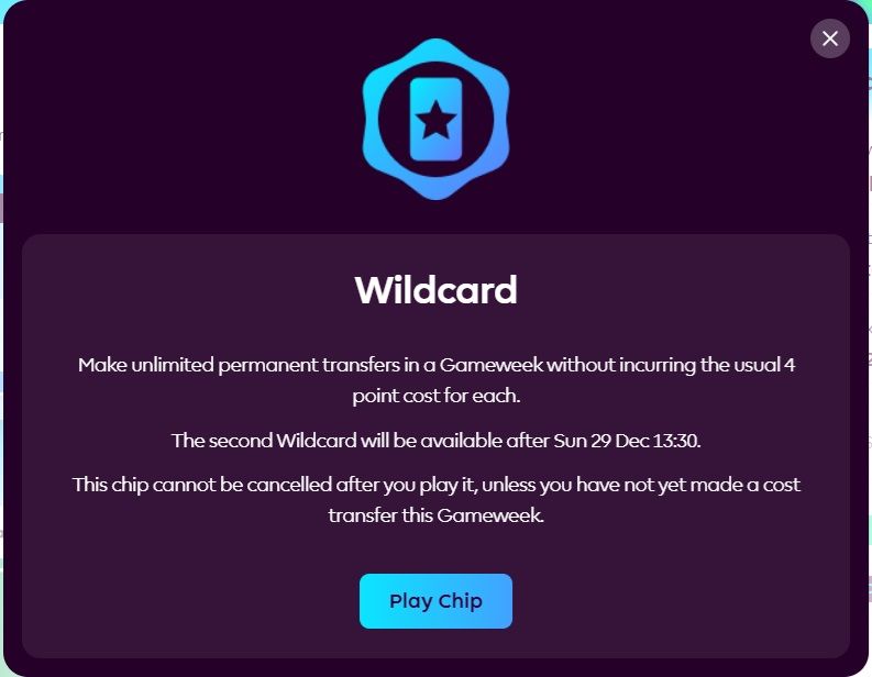Activating the FPL Wildcard