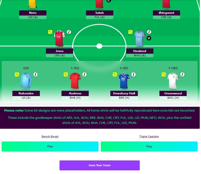 Save FPL substitutions