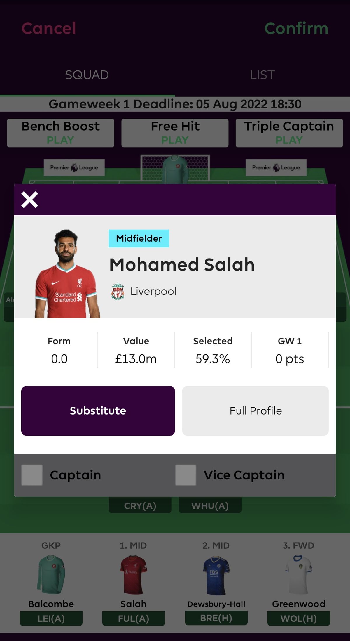 Substitutions app