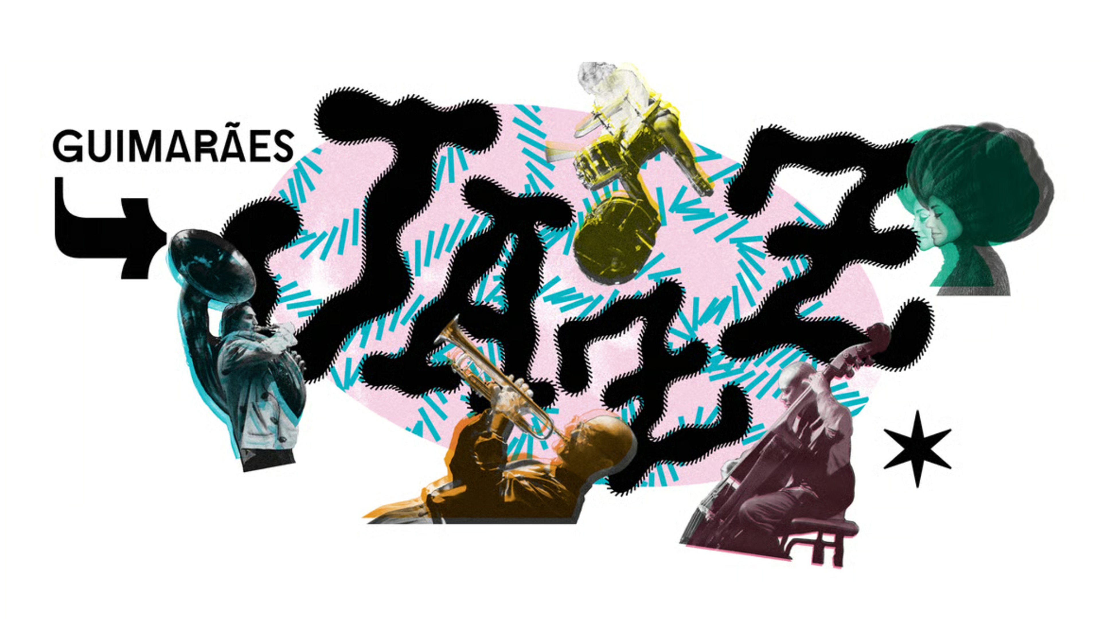 Färgglatt manér för festivalen. Text: Guimarães Jazz