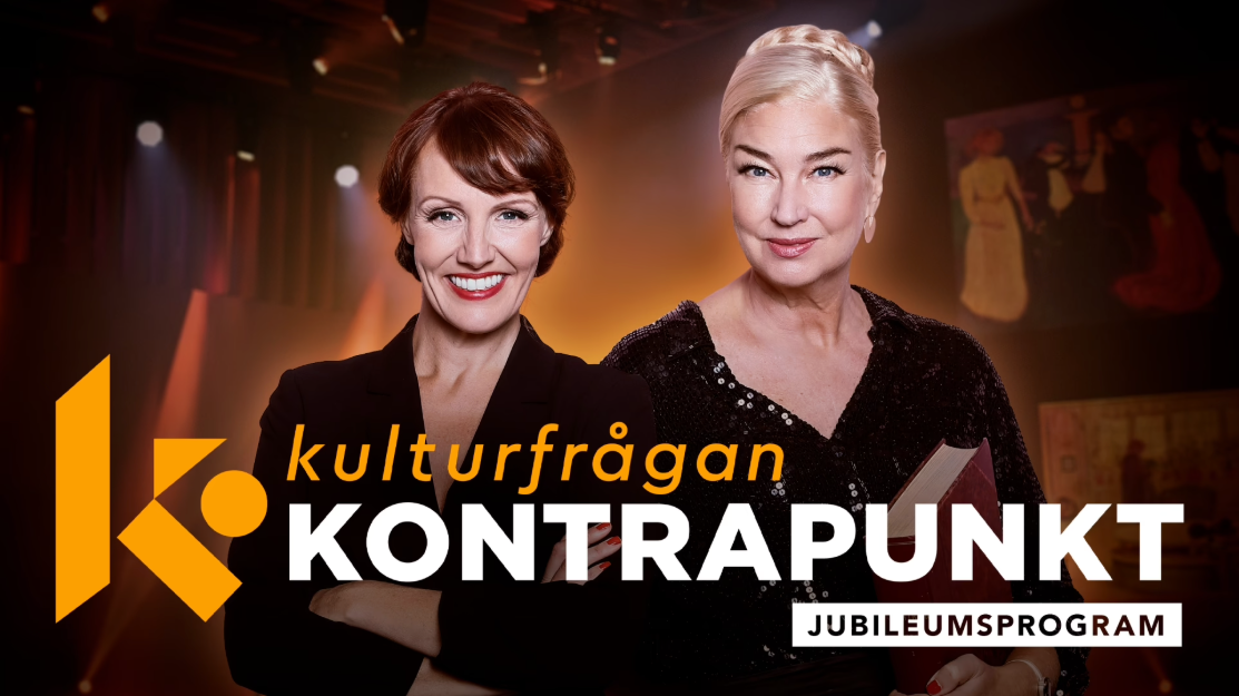 Programledarna för Kontrapunkt. Text: Kulturfrågan Kontrapunkt Jubileumsprogram