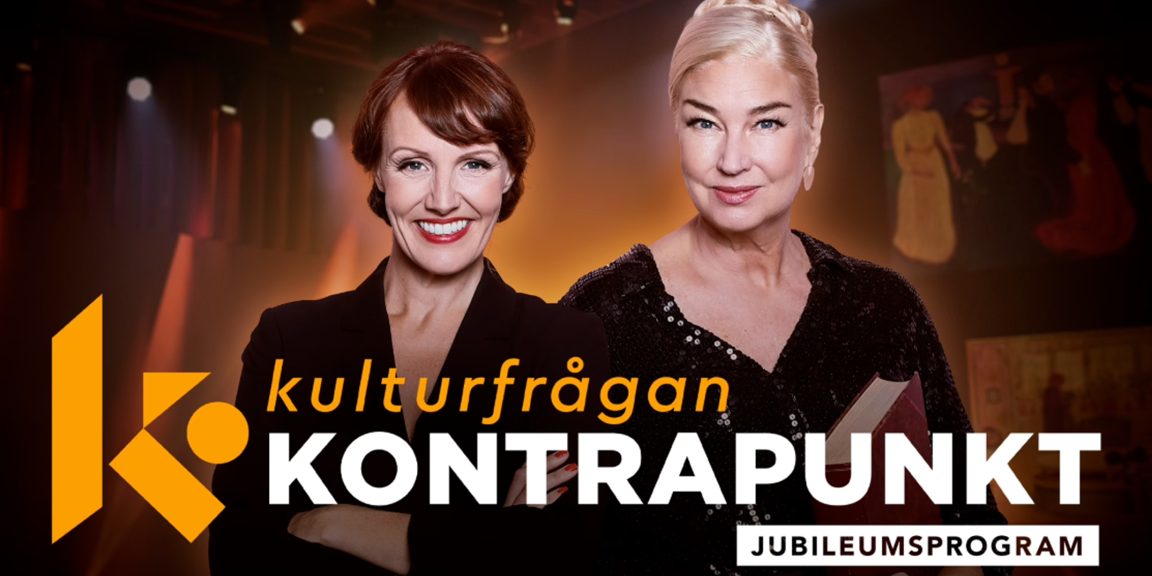Programledarna för Kontrapunkt. Text: Kulturfrågan Kontrapunkt Jubileumsprogram