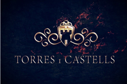 Logotipo de Torres i Castells sobre fondo oscuro, con un escudo dorado de inspiración medieval y el título del programa en letras doradas.