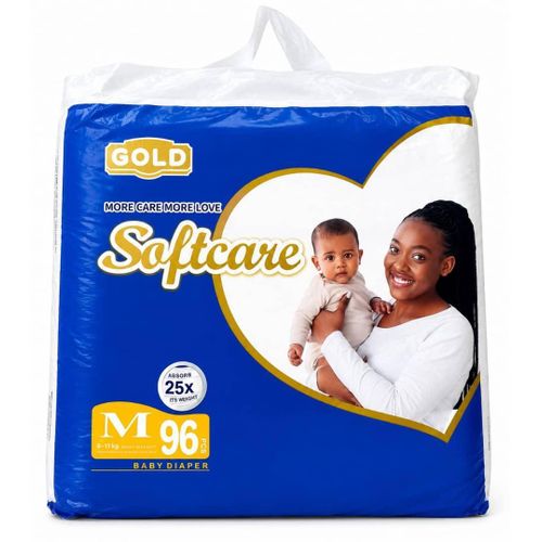 Softcare Gold Baby Diapers Medium (M) 96PCS 